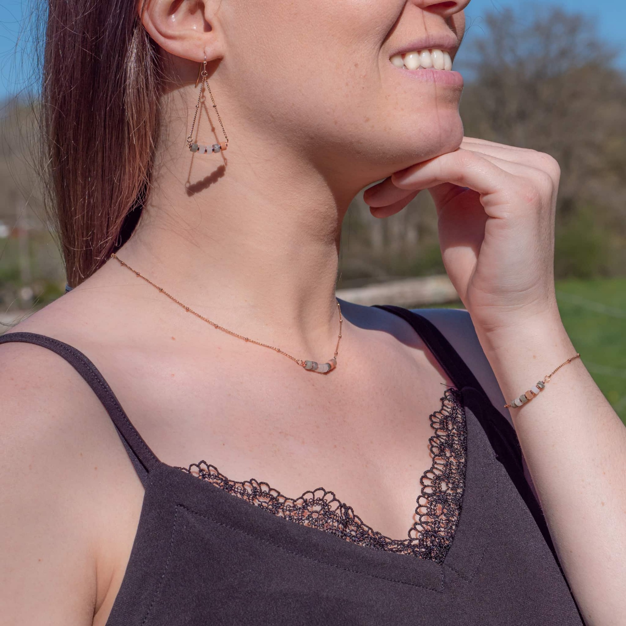Collier Piana en Pierres de lune