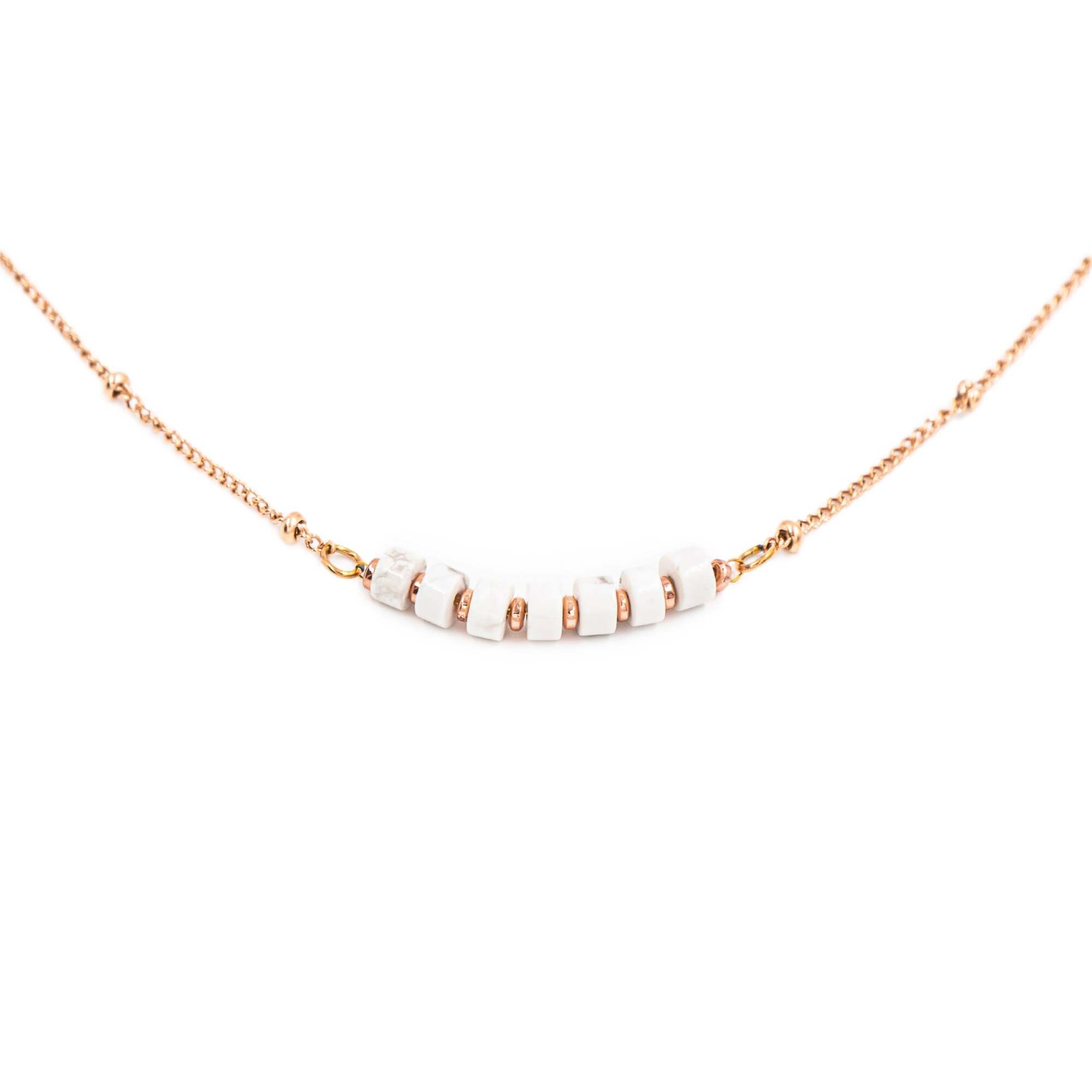 Collier Piana en pierres Howlite