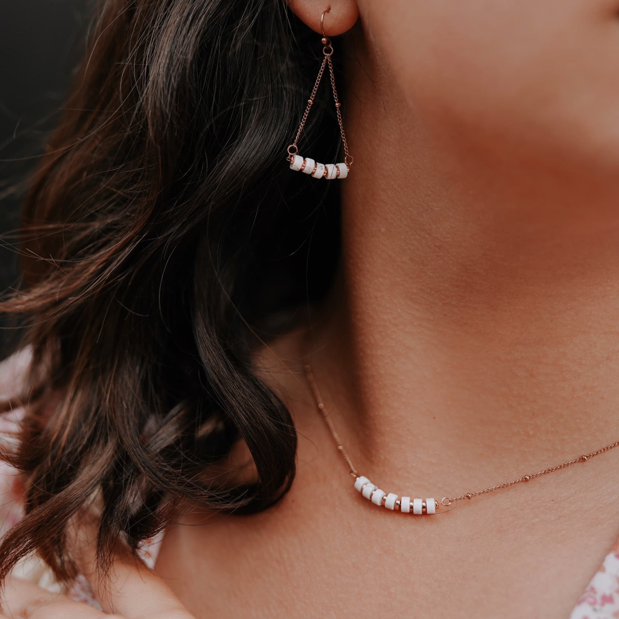 Collier Piana en pierres Howlite