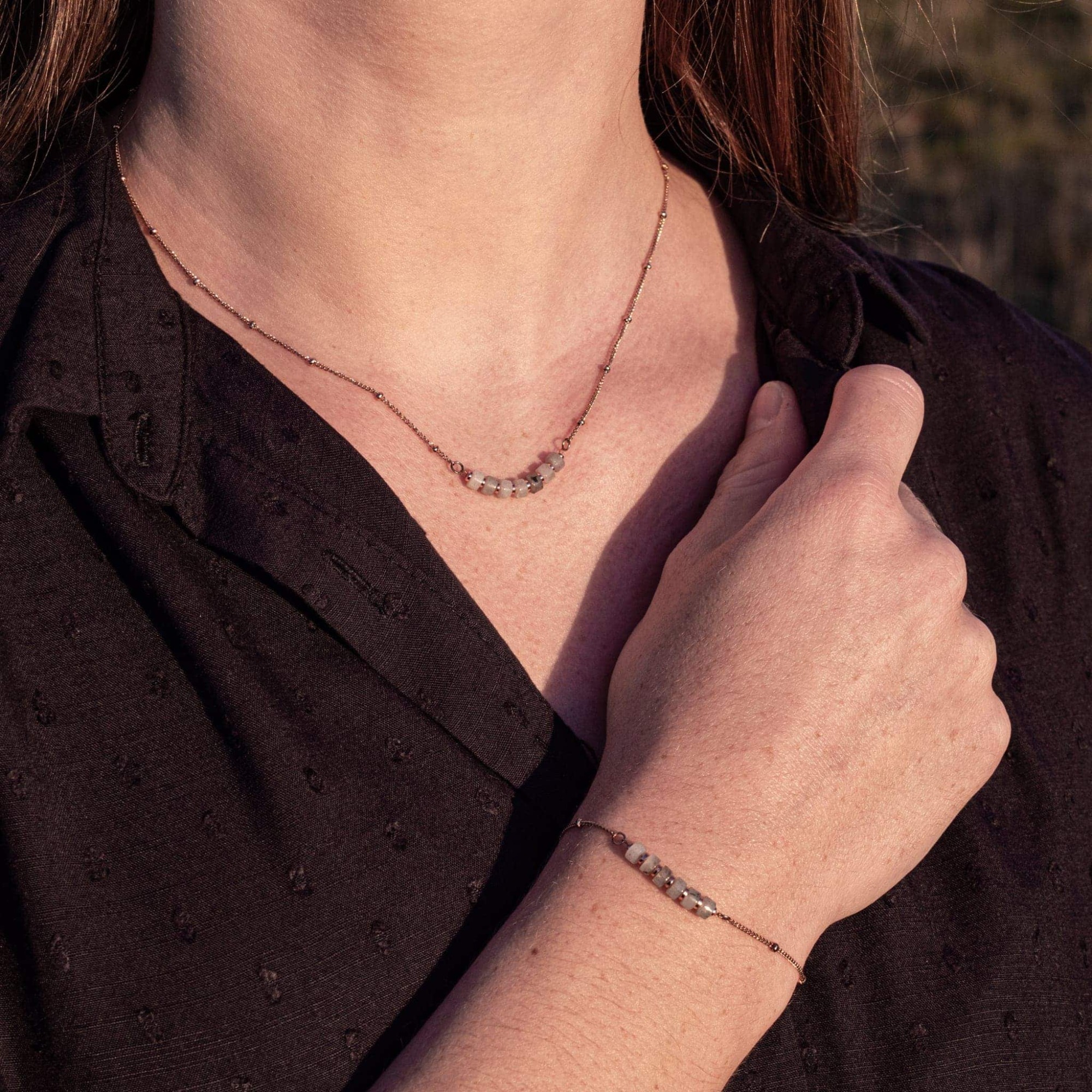 Collier Piana en pierres Labradorite