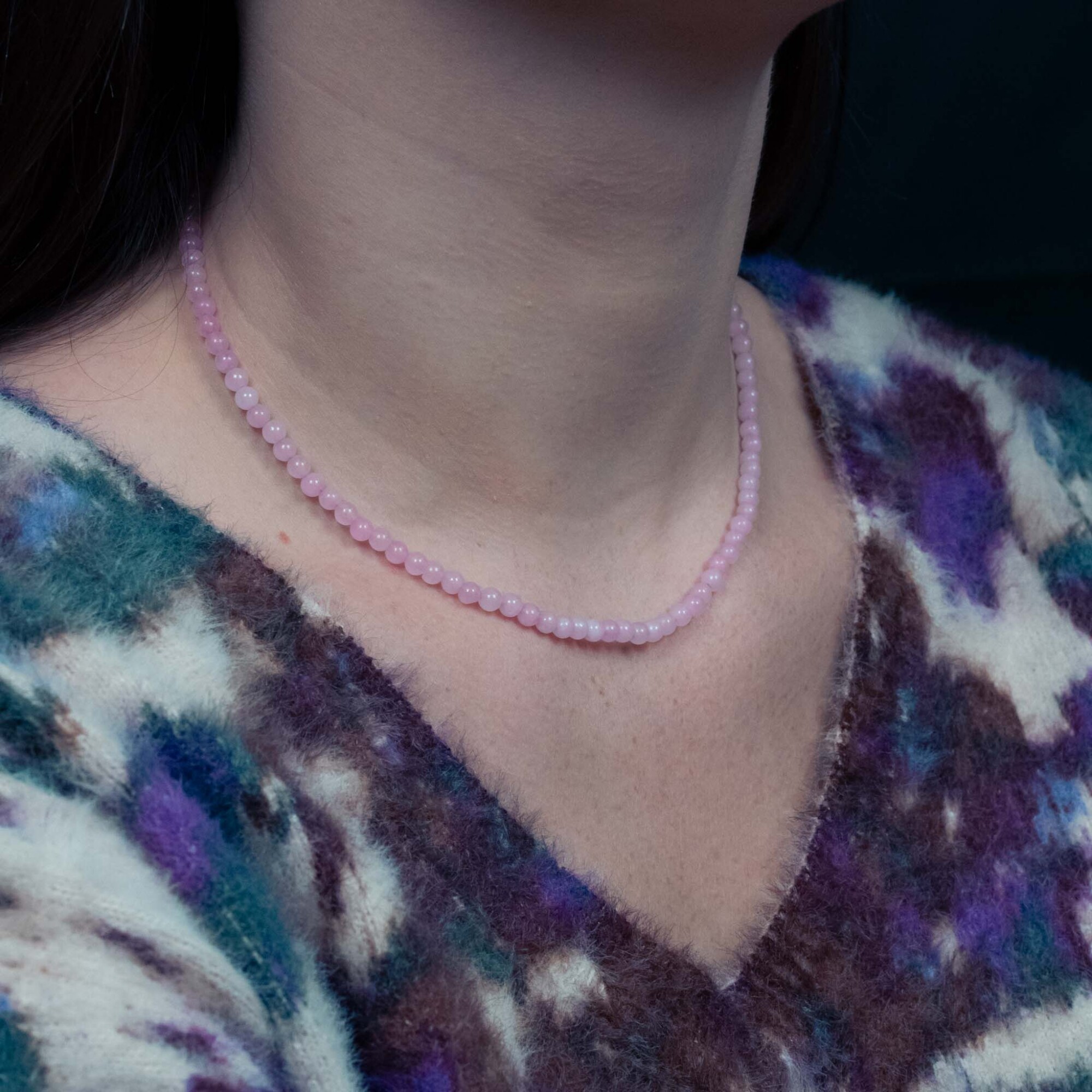 Collier Serena en pierres Quartz Rose