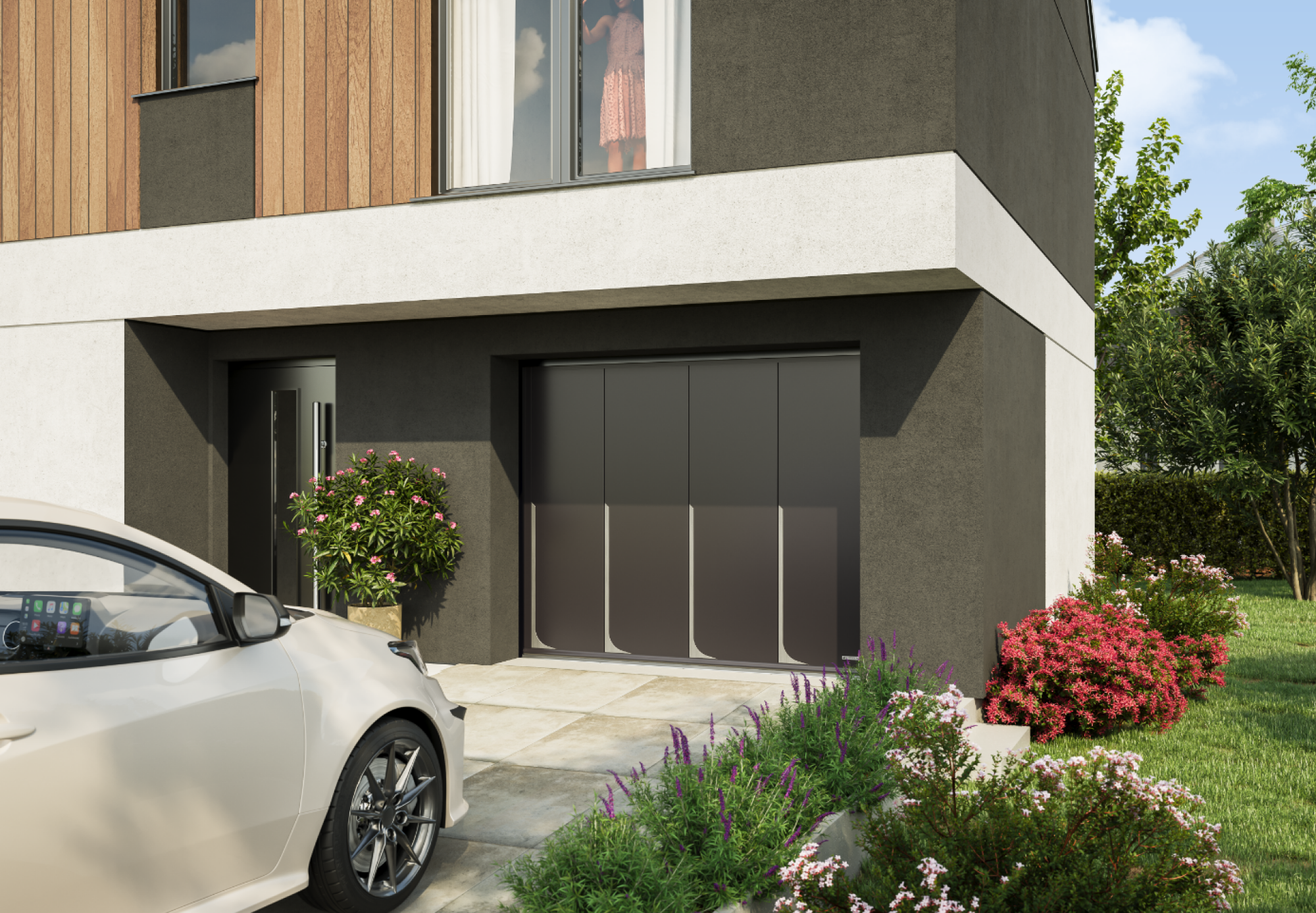 Porte de garage sectionnelle LATERALE40 - ALUDOOR