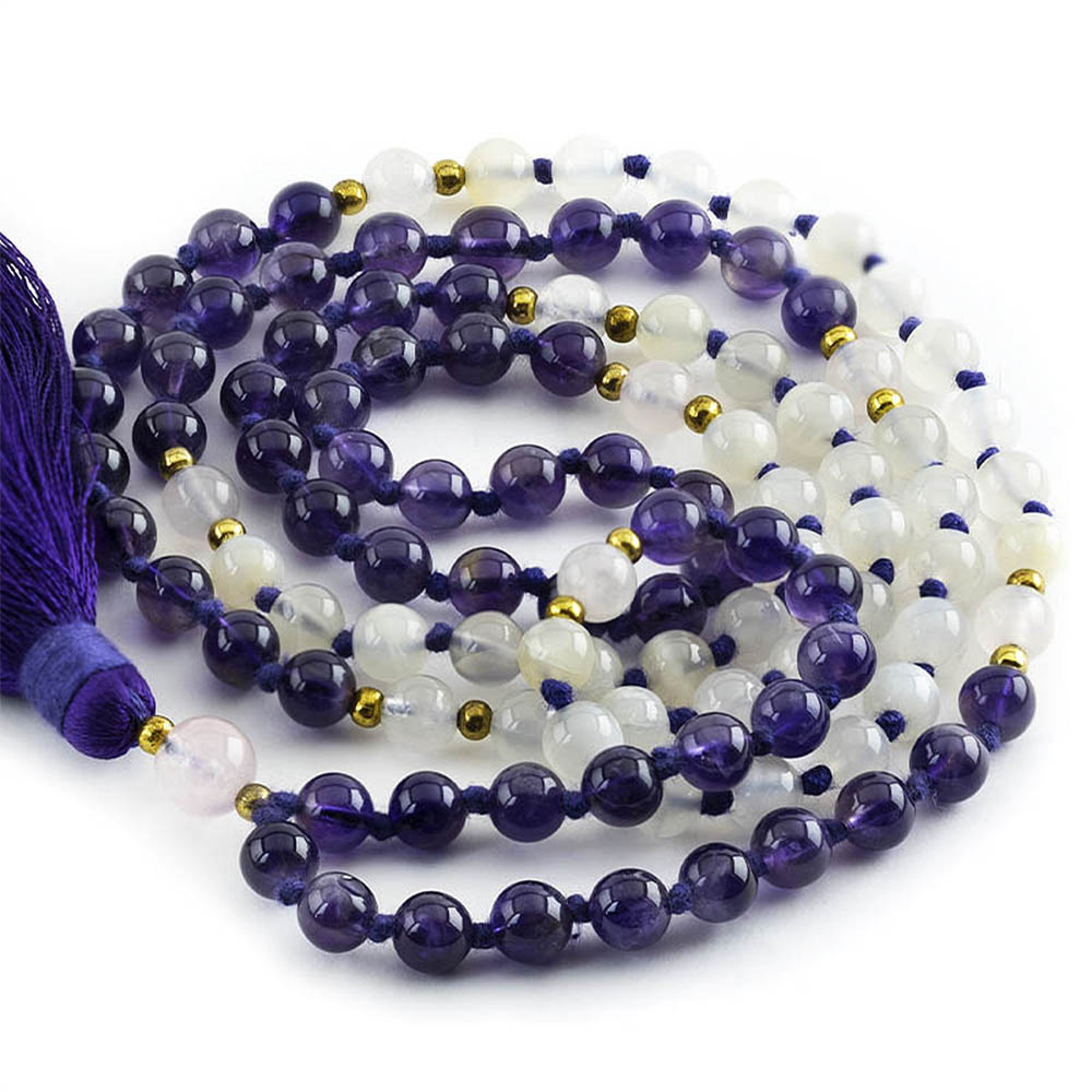 Mala yoga méditation Lune-Améthyste