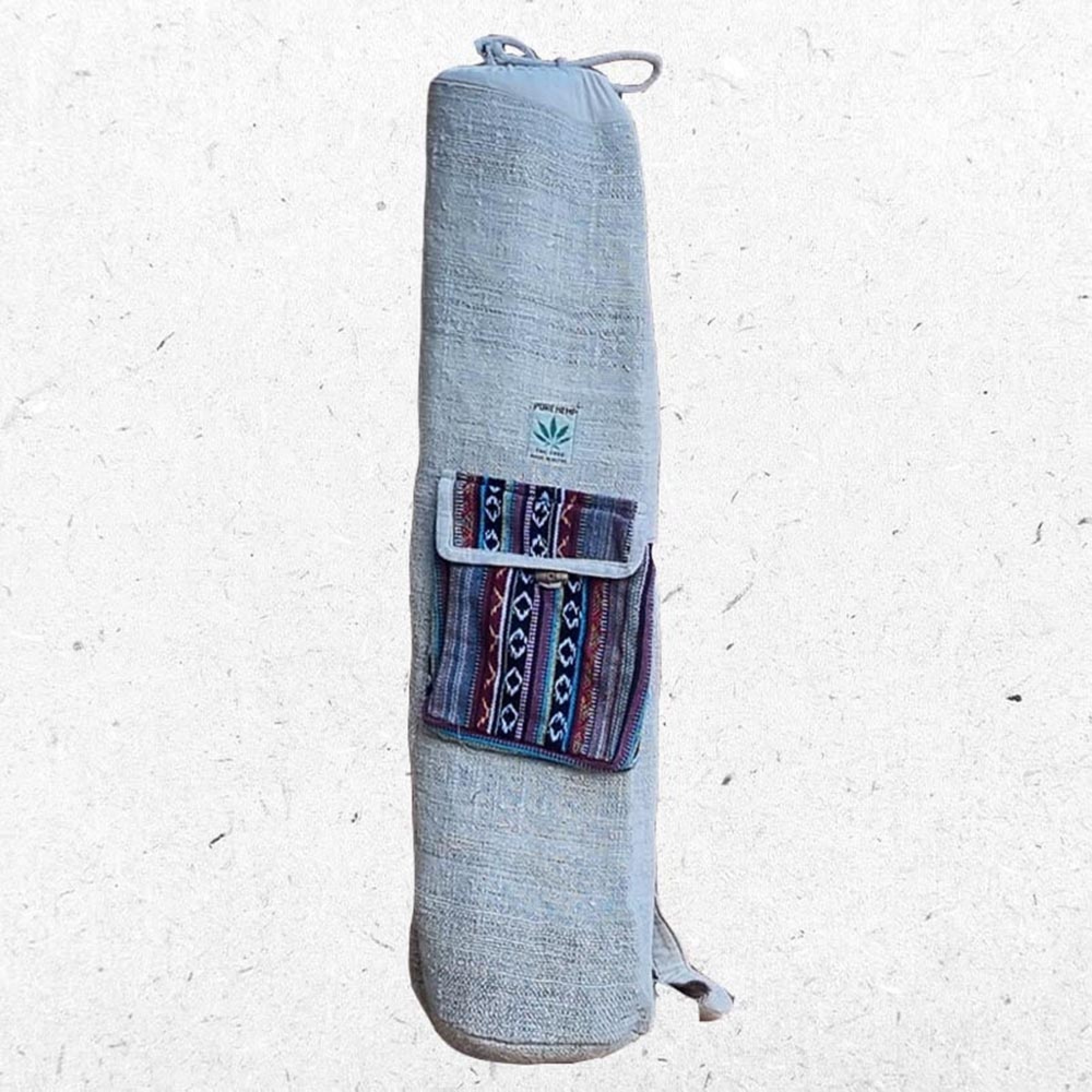 Sac de yoga chanvre Fait main jacquard