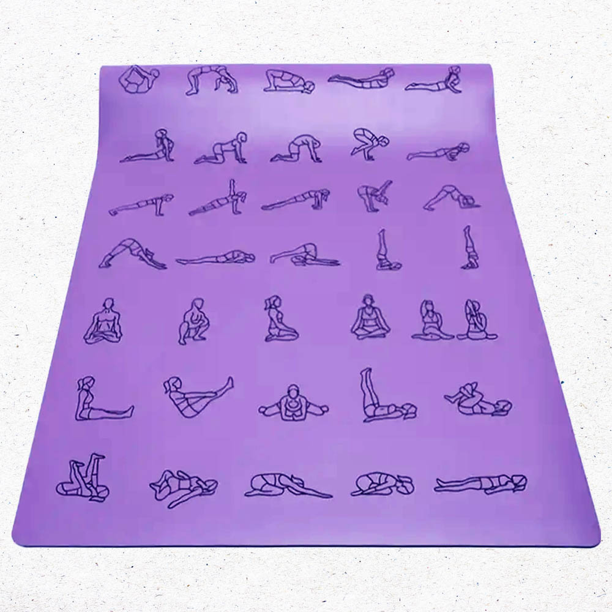 Tapis de yoga latex-PU Asanas + Sac yoga