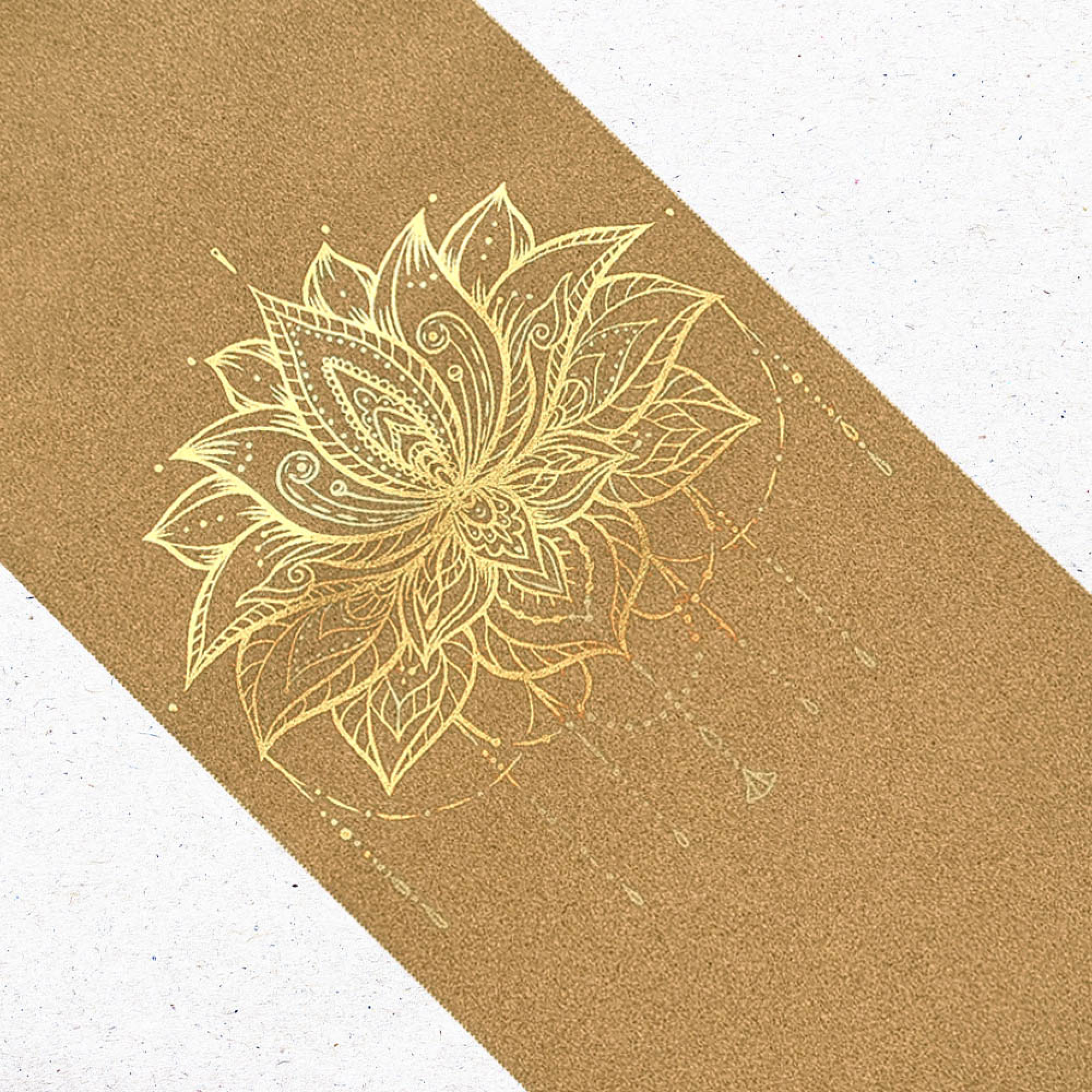 Tapis de yoga liège Lotus Or + Sac yoga