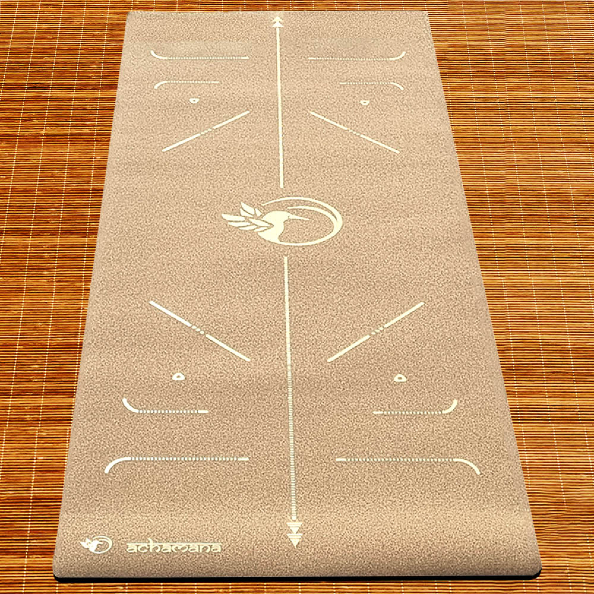 Tapis yoga liège 6mm Practice Or + Sac