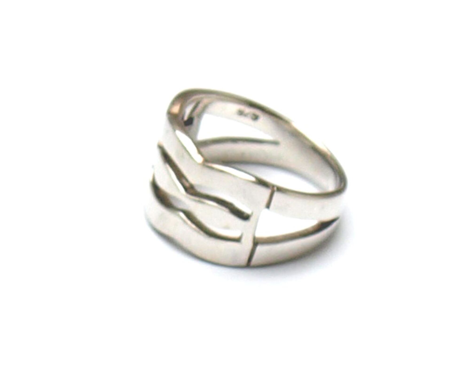 Bague argent bords ondulés
