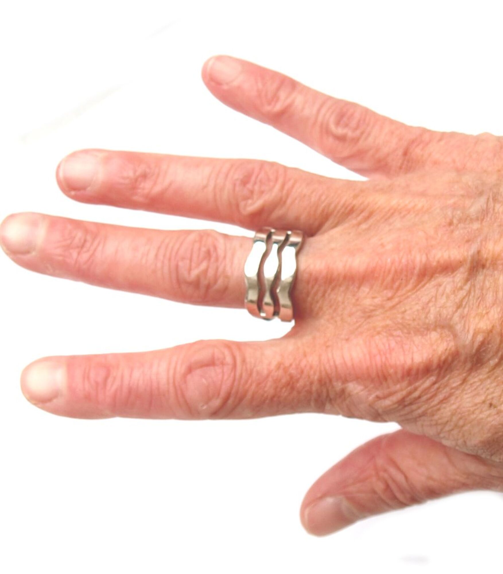 Bague argent bords ondulés