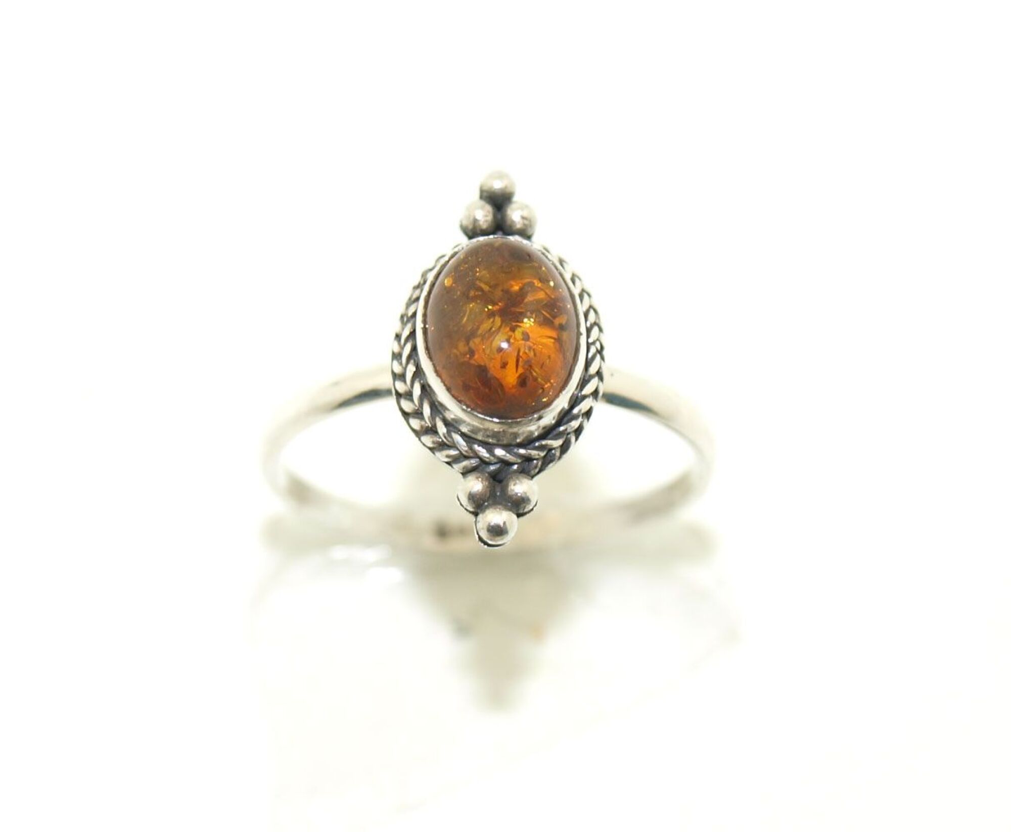 Bague argent et ambre
