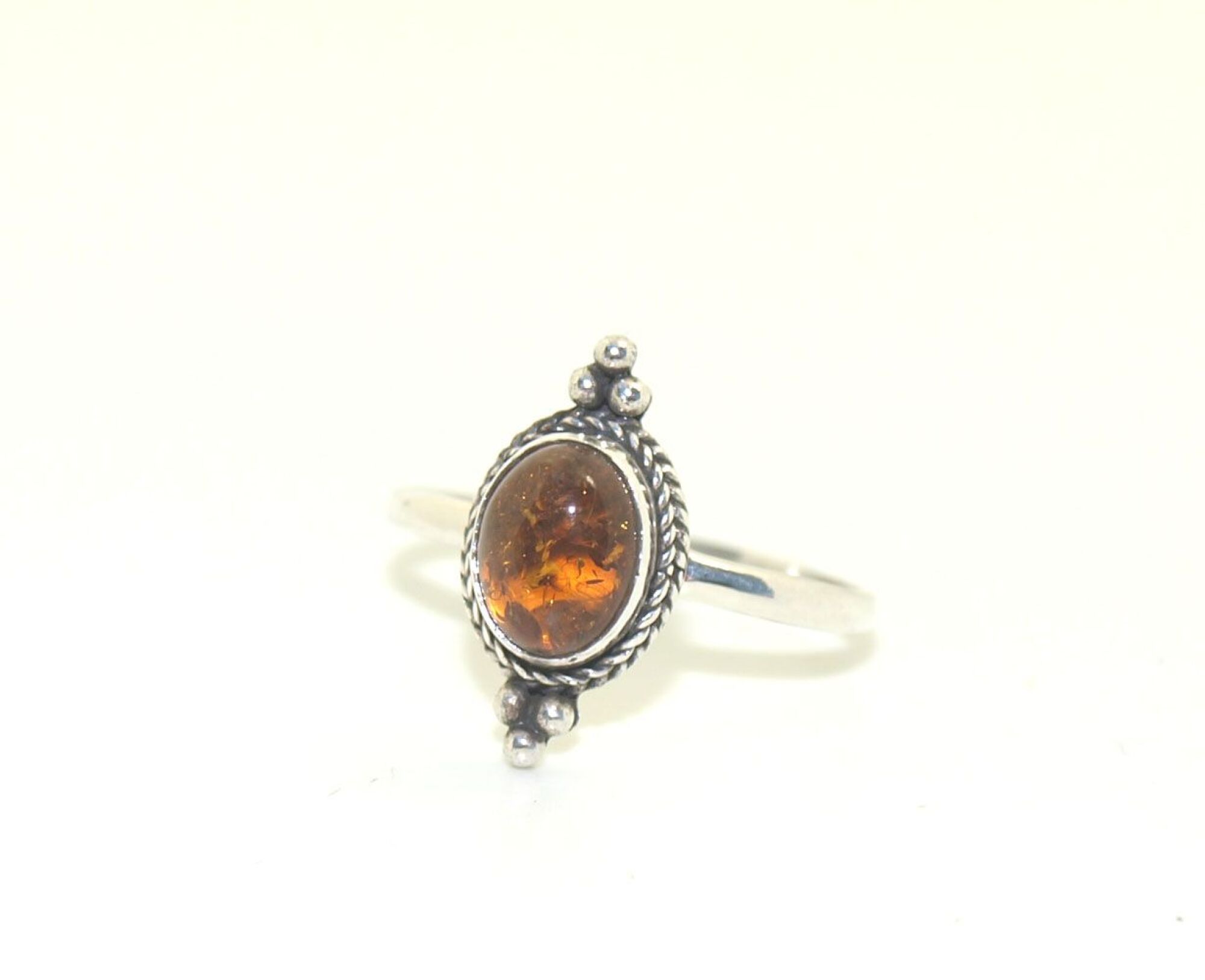 Bague argent et ambre