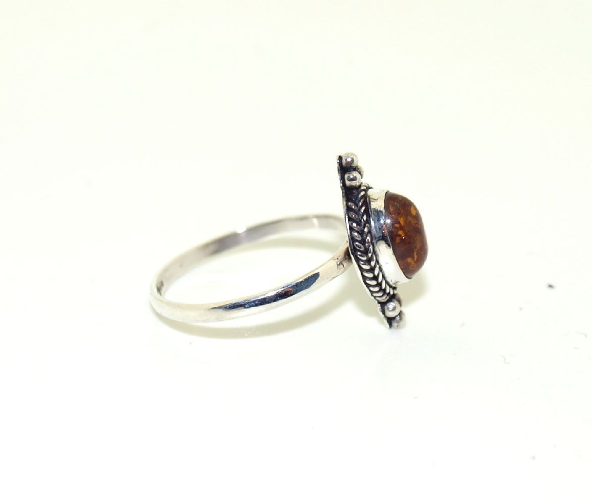 Bague argent et ambre