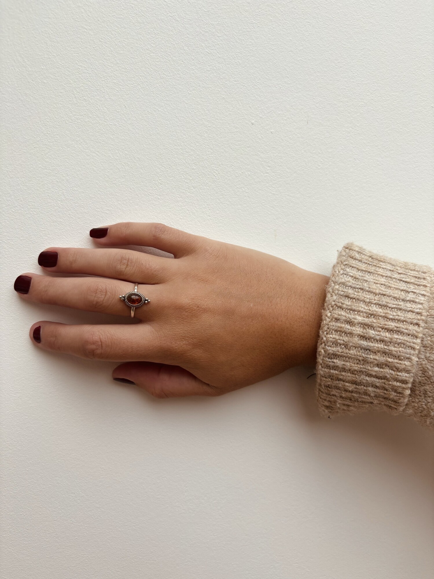 Bague argent et ambre