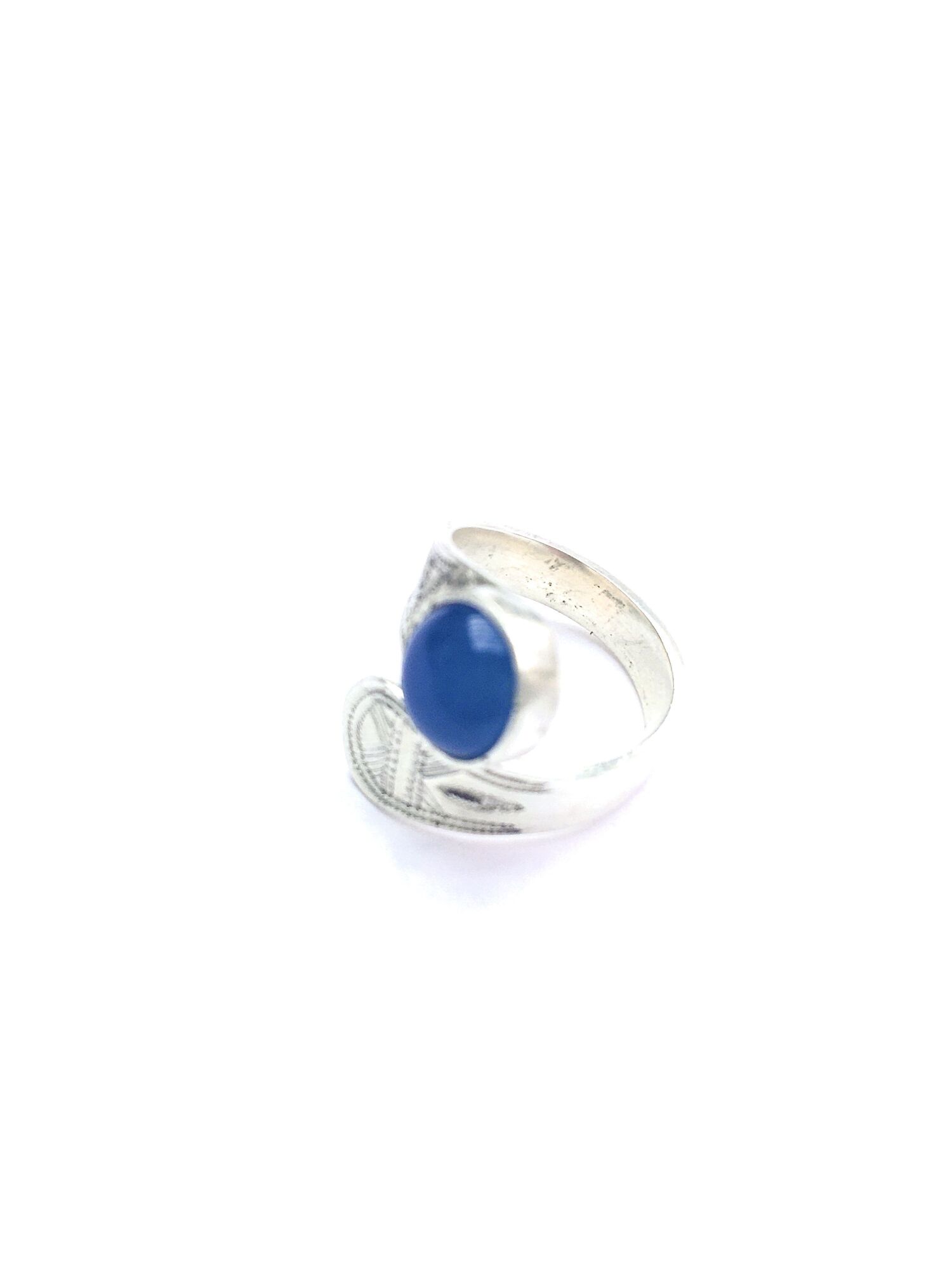 Bague croisée Touareg argent et cornaline bleue