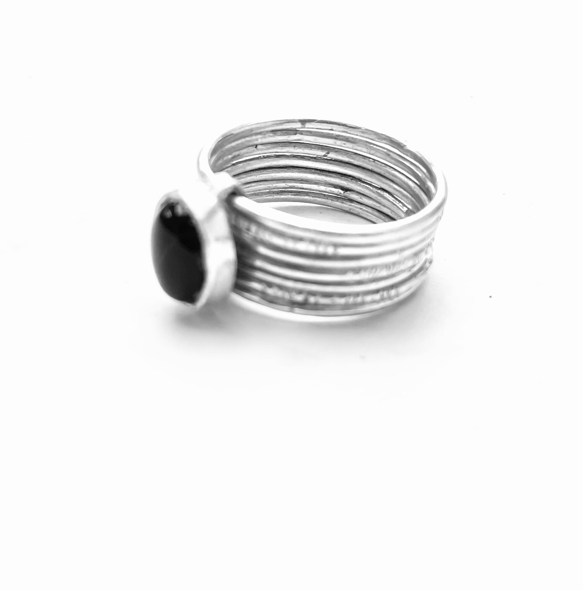 Bague semainier touareg agate noire