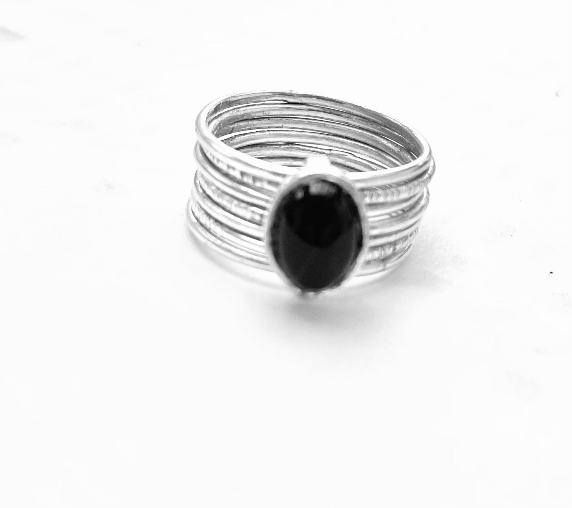 Bague semainier touareg agate noire
