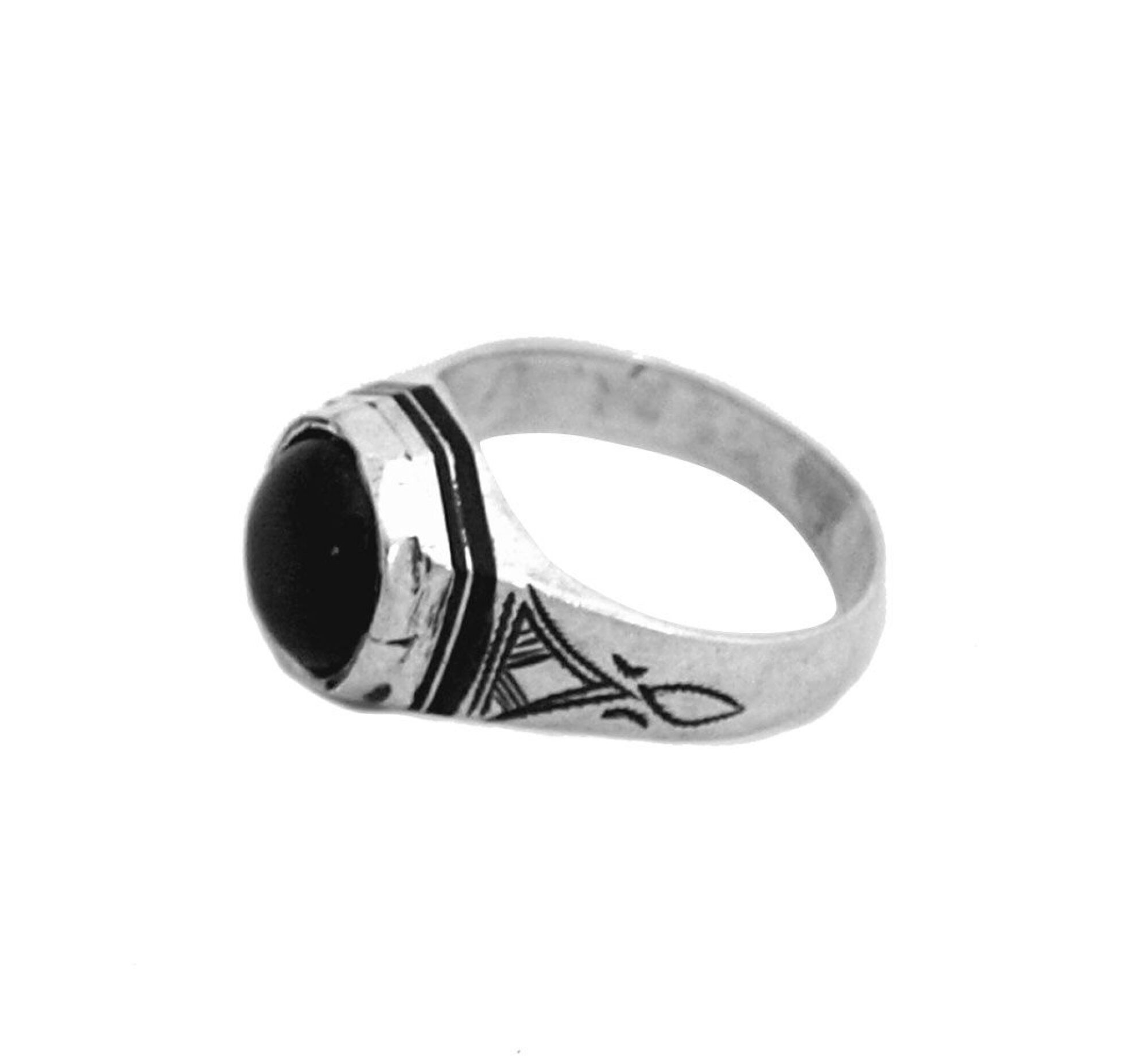 Bague touareg argent forme hexagonale