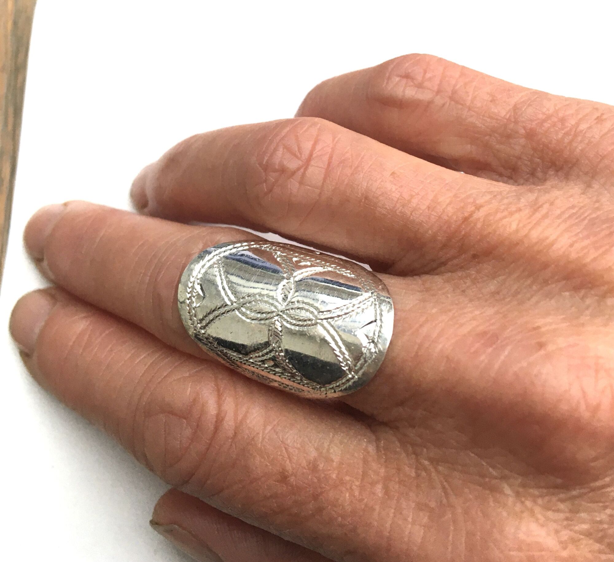 Bijoucolor - Bague ethnique Touareg navette artisanat ethnique