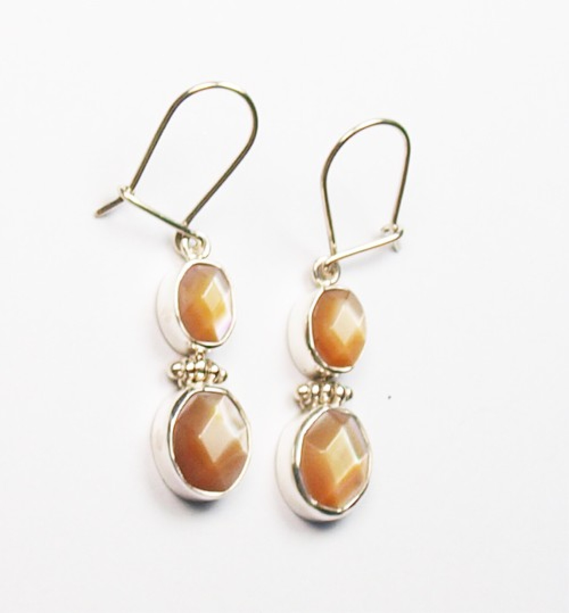 Boucles d'oreilles argent et nacre