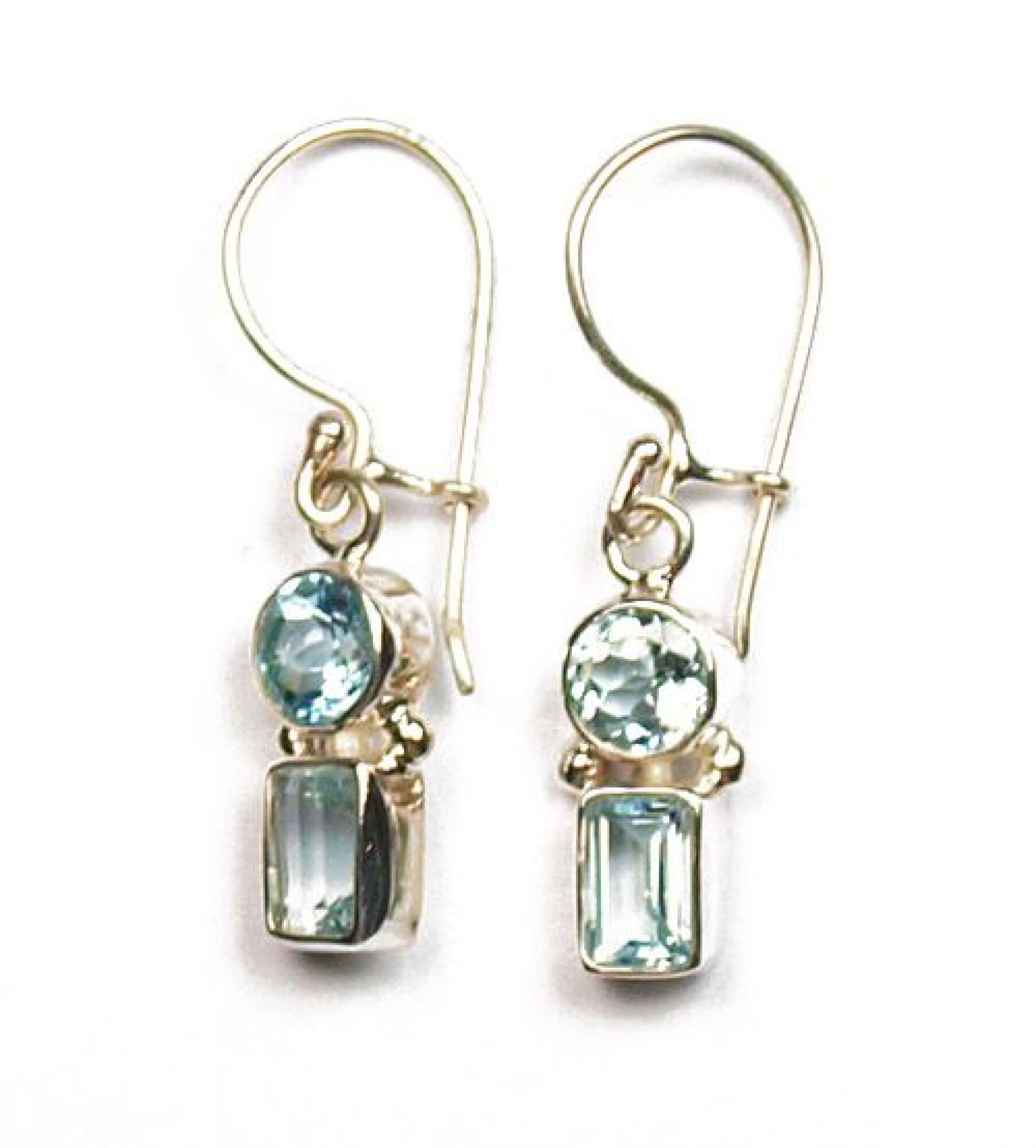 Boucles d'oreilles en argent et topaze