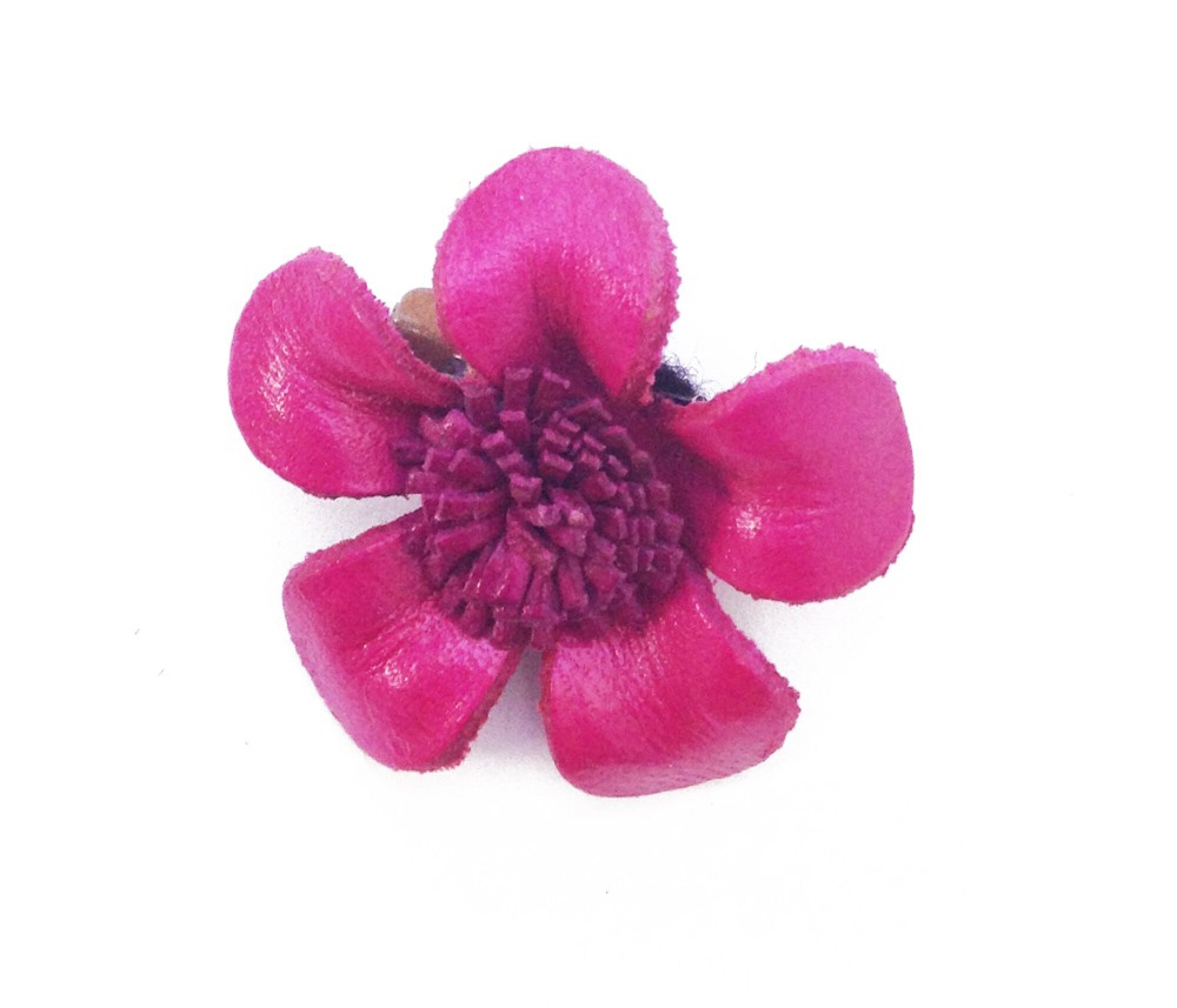 Broche fleur en cuir coloré - Divers coloris