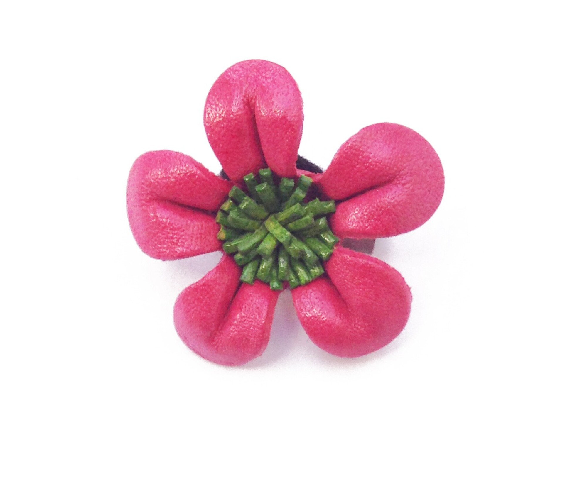 Broche fleur en cuir coloré - Divers coloris