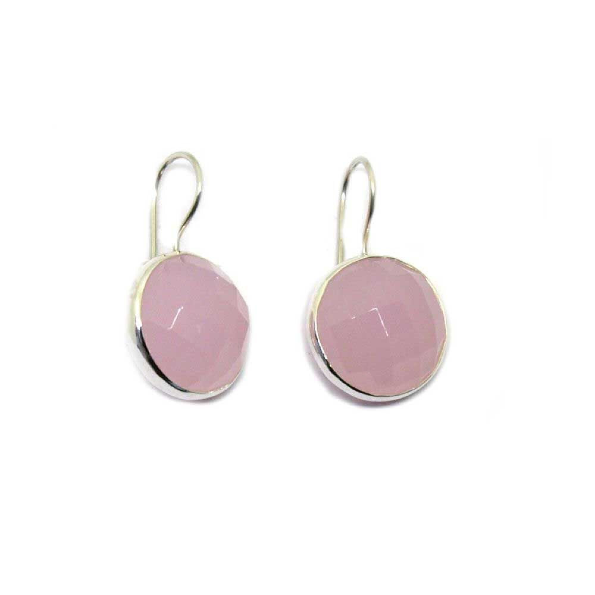 Dormeuses en cristal quartz rose