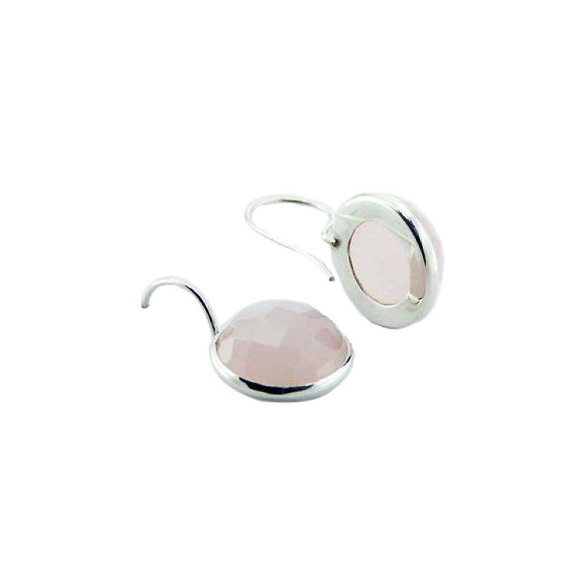 Dormeuses en cristal quartz rose