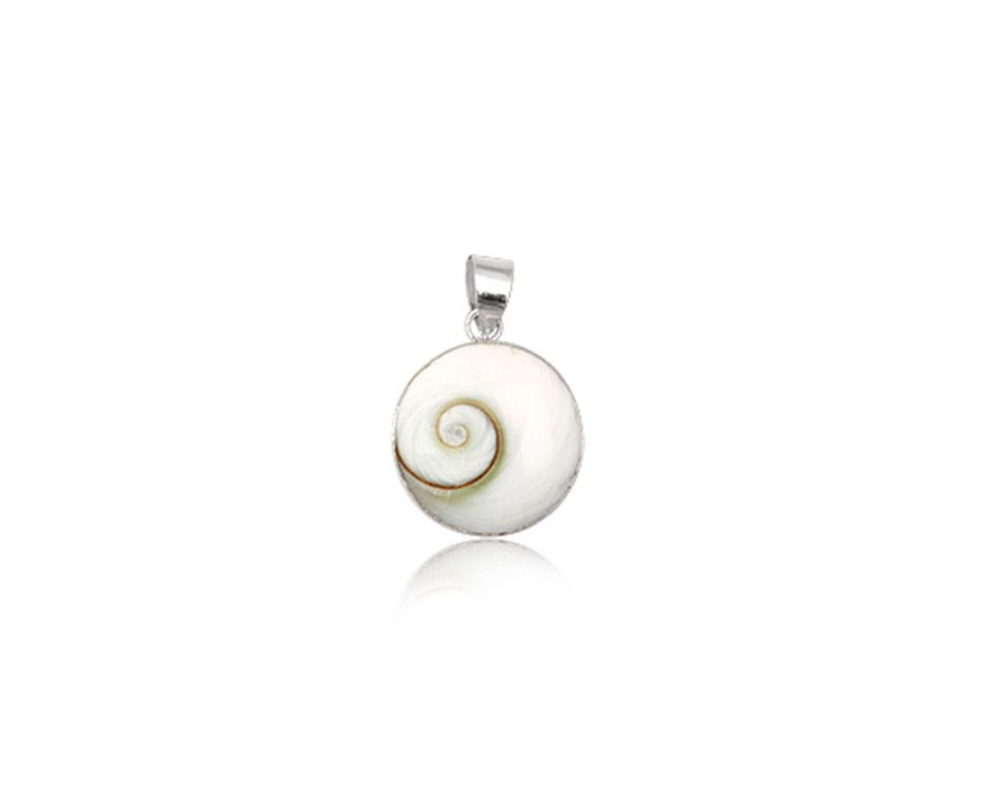 Pendentif rond en argent et oeil de sainte lucie