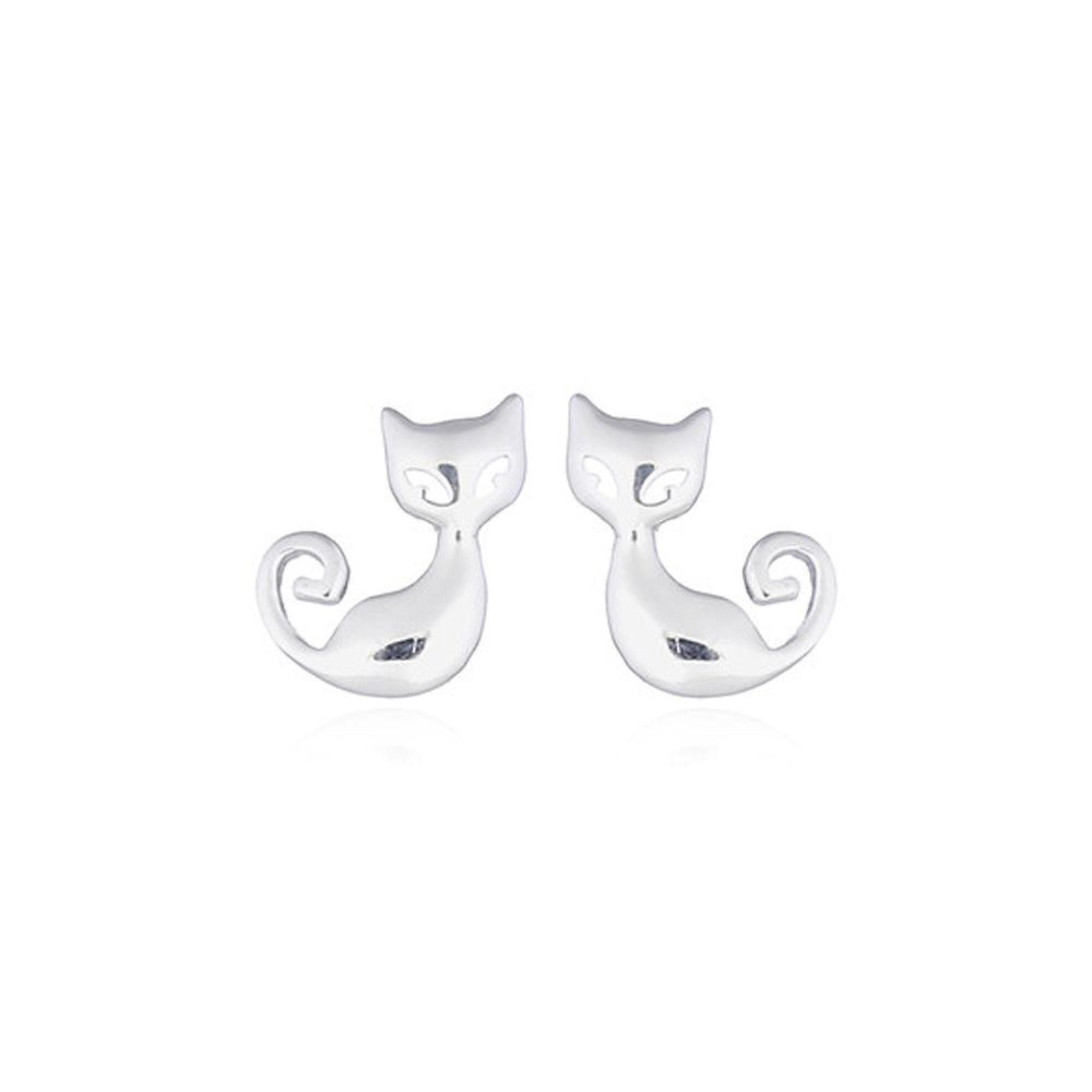 Puces en argent forme chat