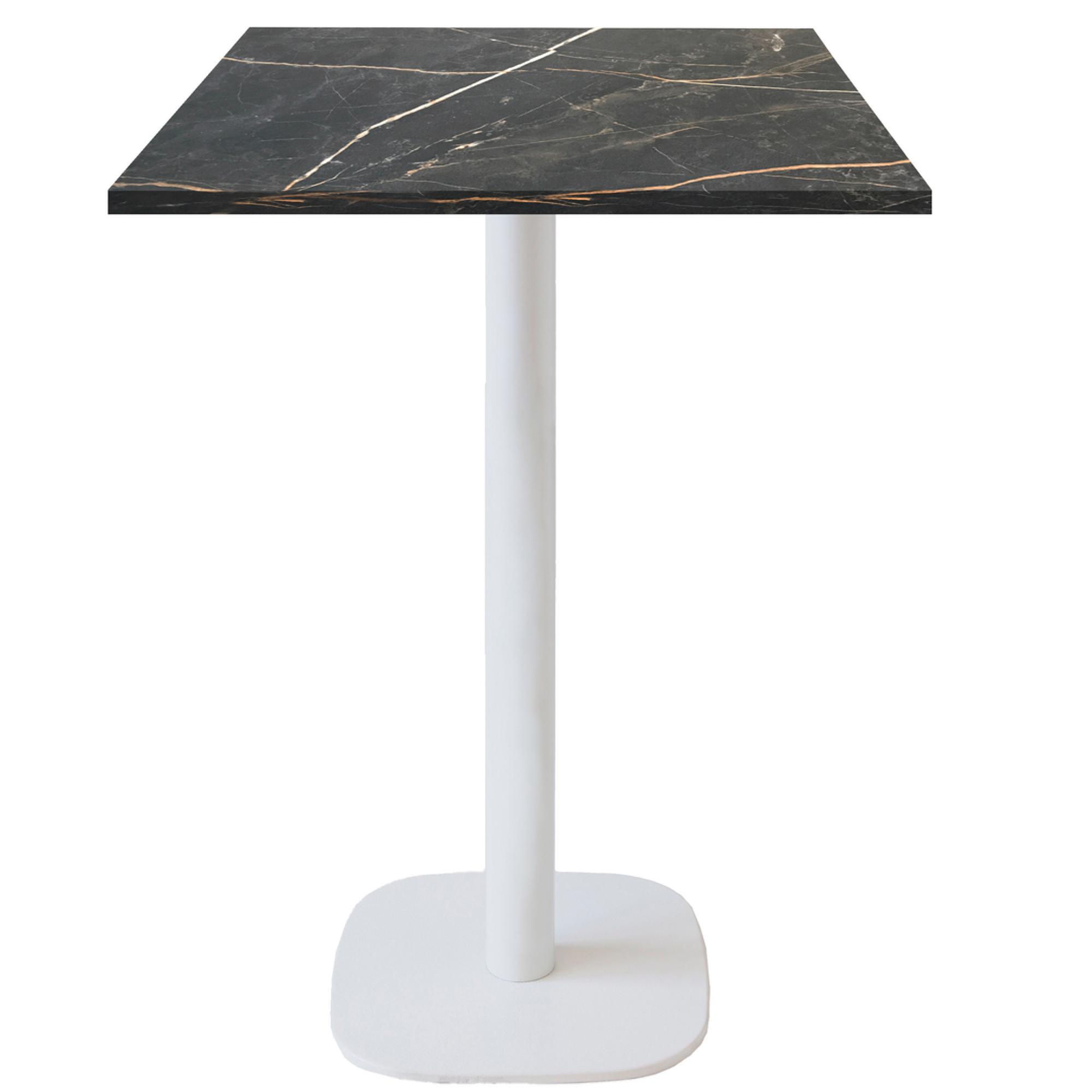 Mange-debout 60x60cm - modèle Round pied blanc marbre samas