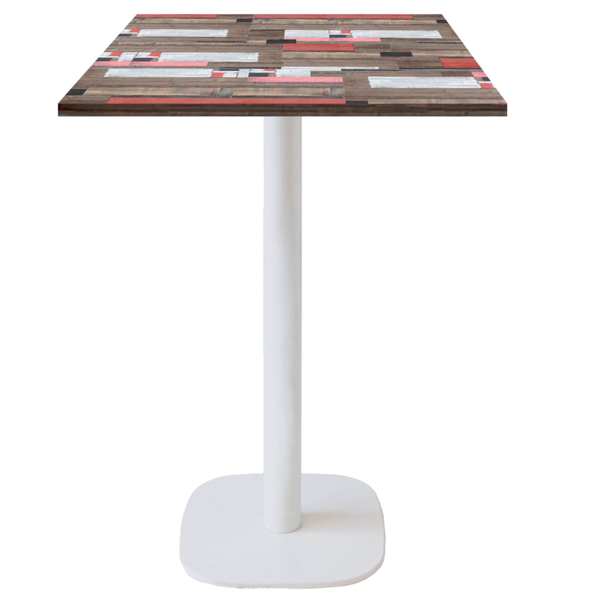 Mange-debout 60x60cm - modèle Round pied blanc redden wood