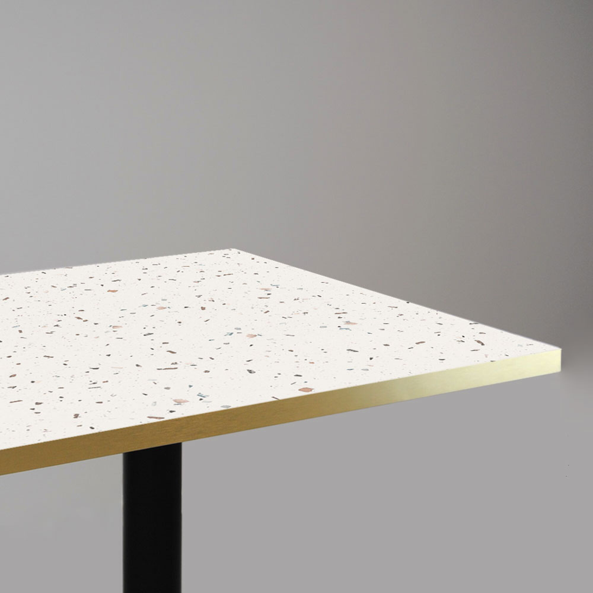 Mange-debout 60x60cm - modèle Round terrazzo cassata chants laiton