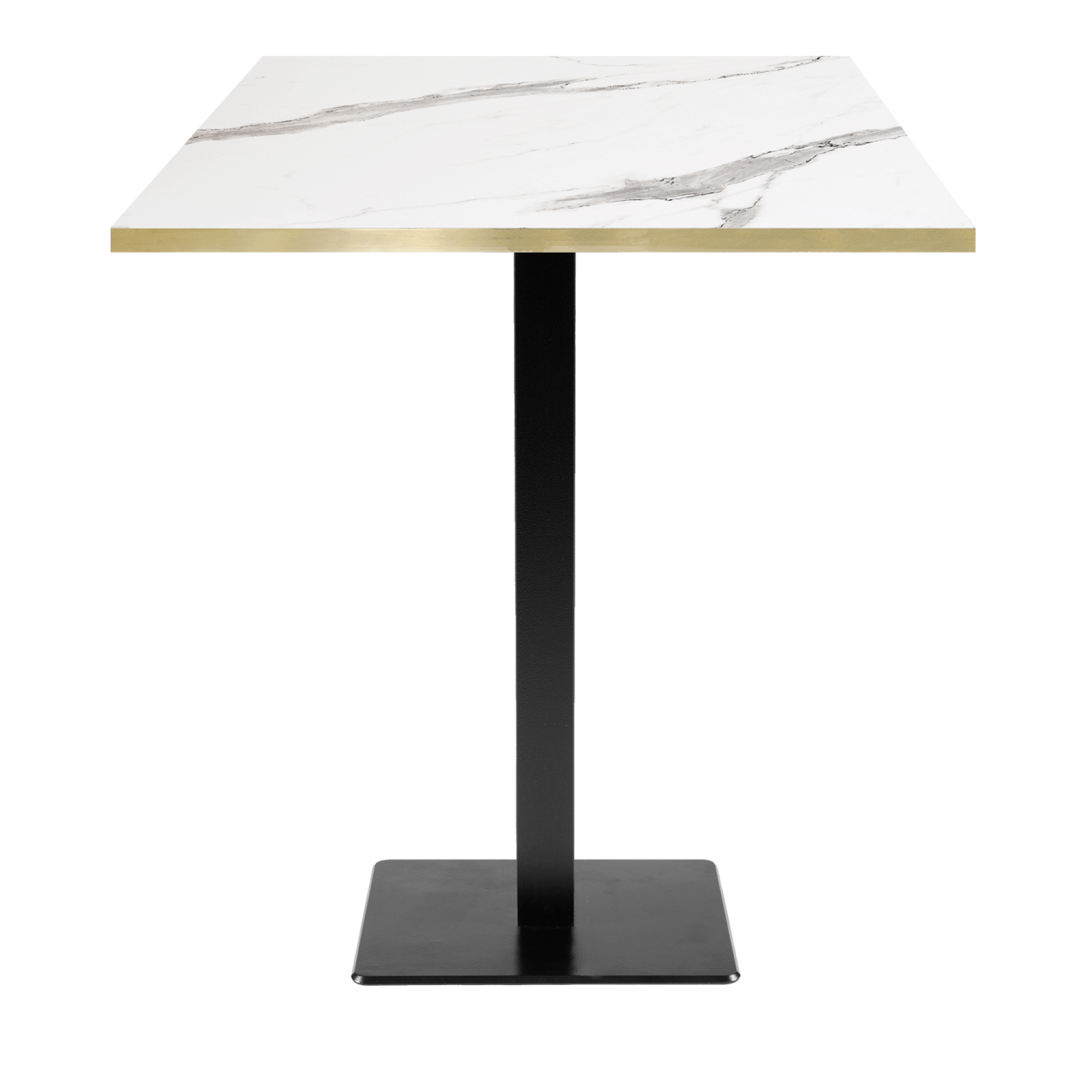 Mange-debout 70x70cm - modèle Milan marbre blanc chants laiton