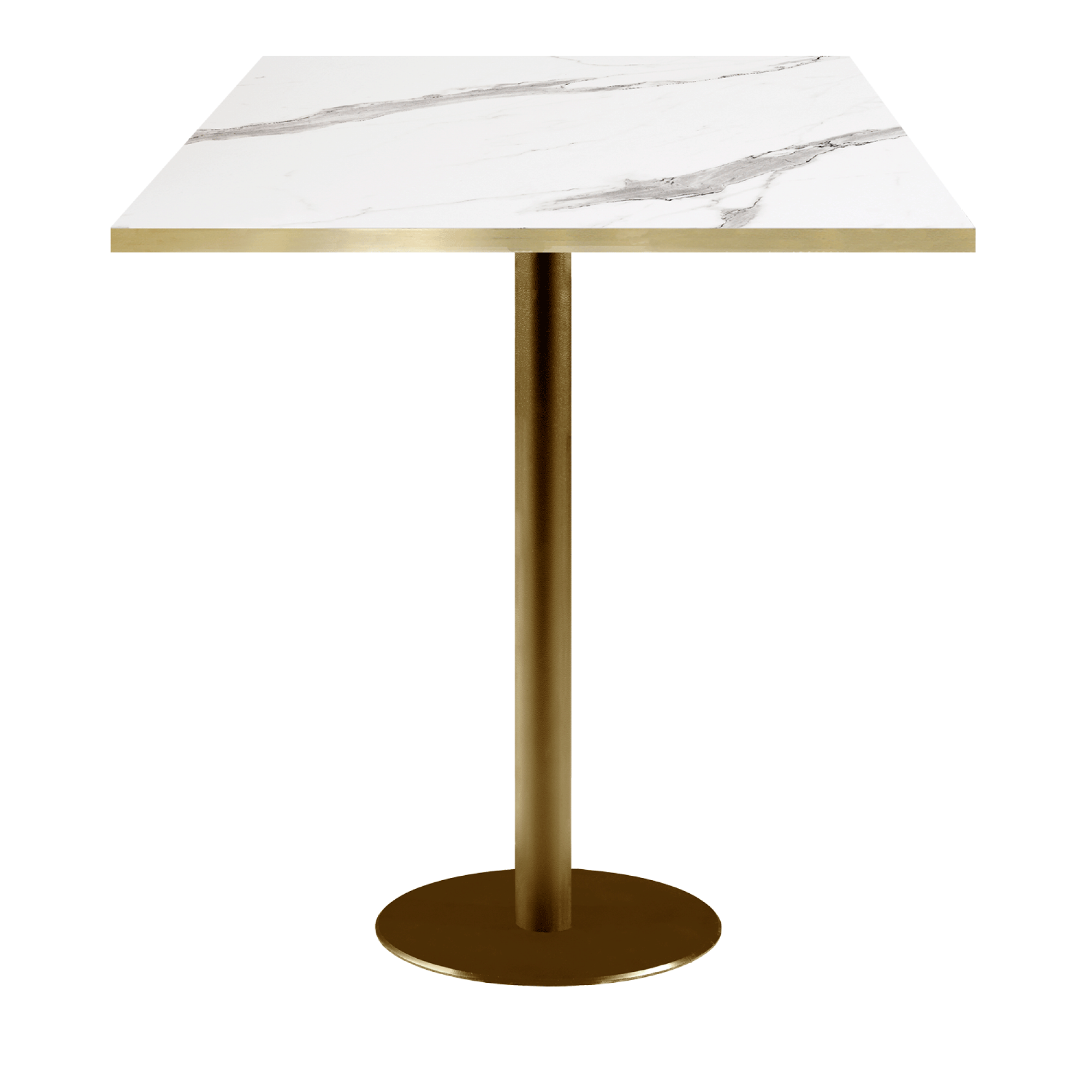 Mange-debout 70x70cm style bistrot modèle Rome pied doré foncé