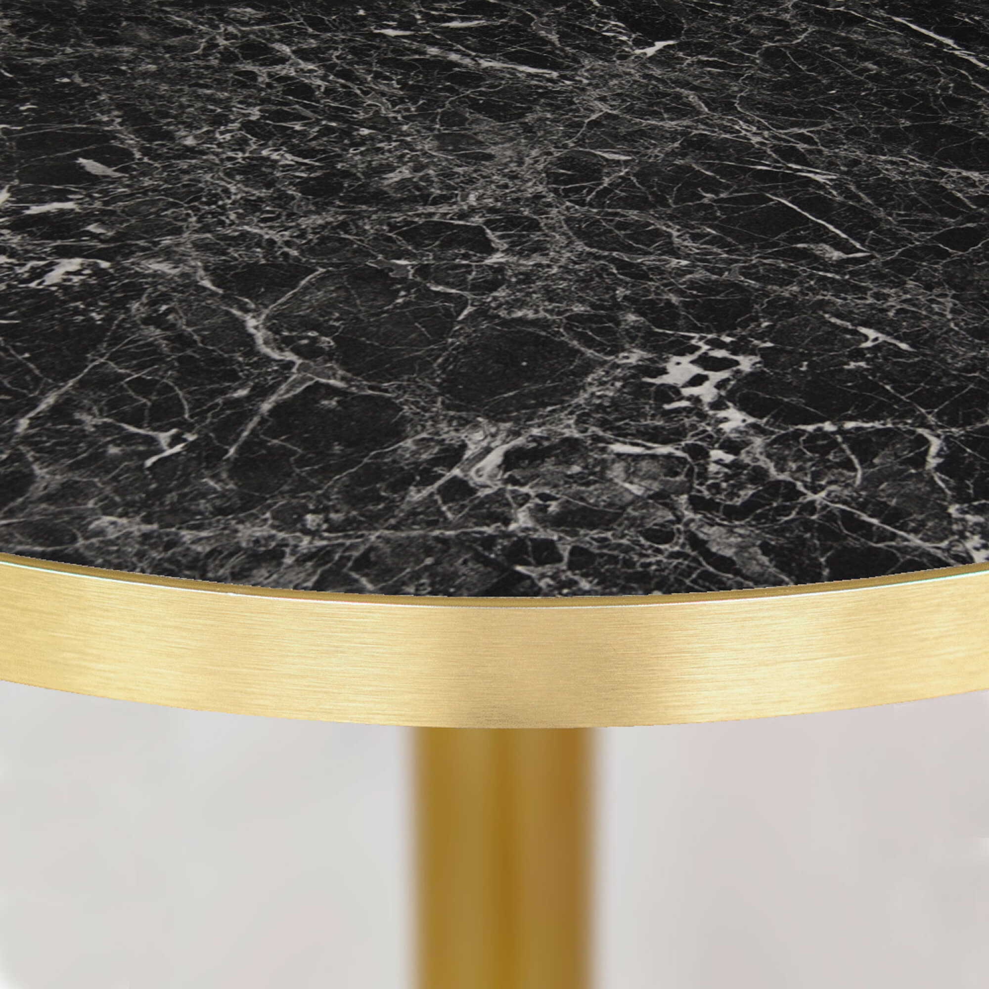 Mange-debout Ø60cm Rome bistrot marbre noir brillant