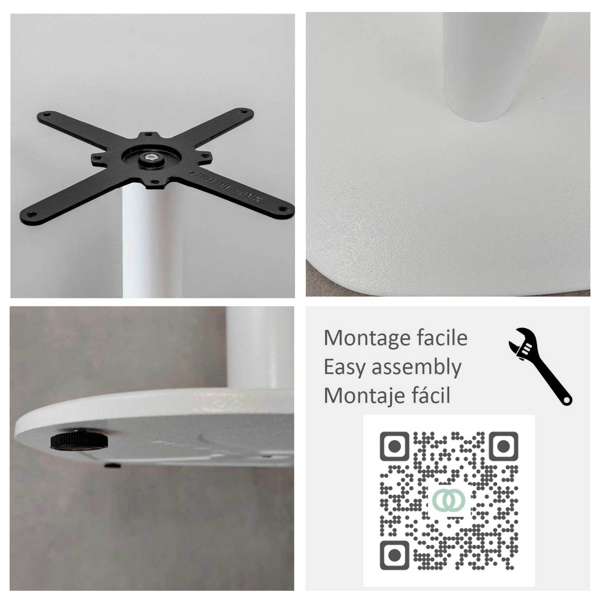 Piétement modèle Rome blanc XL pour tables jusqu'à Ø130cm