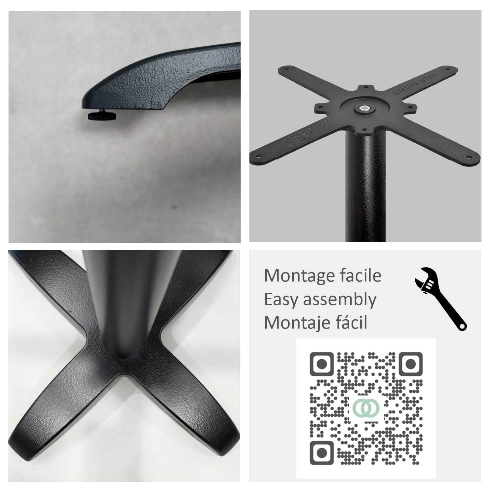 Piétement pour mange-debout h110cm modèle Bazila noir