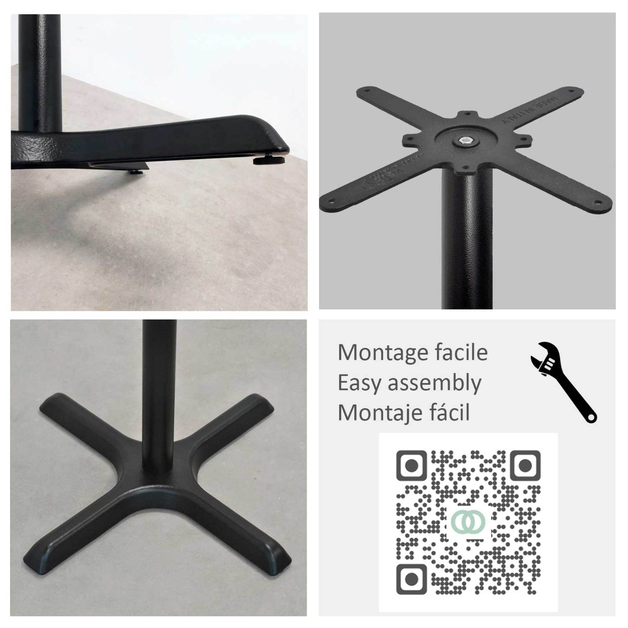 Piétement pour mange-debout h110cm modèle Dina noir