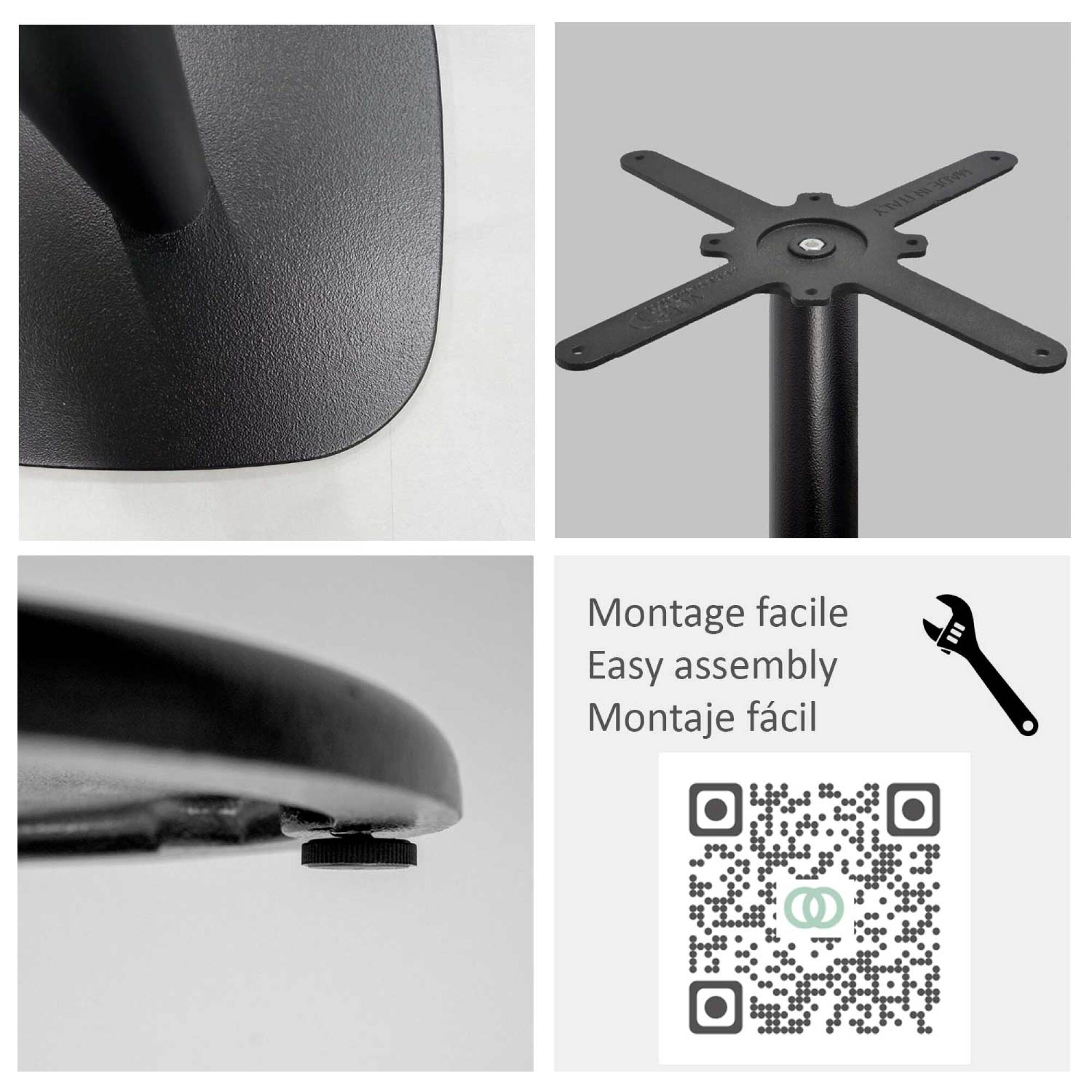 Piétement pour table haute h90cm modèle Round noir