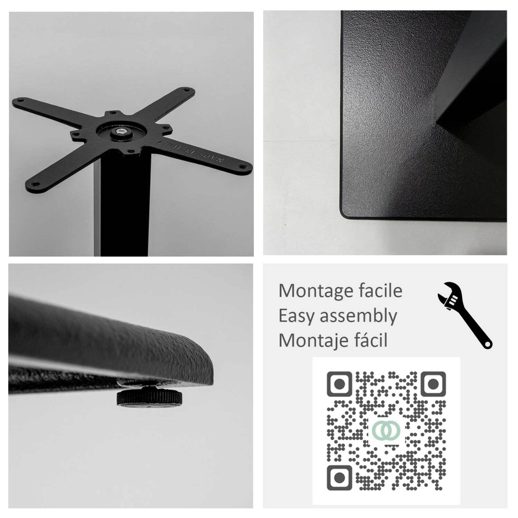 Piétement pour table rectangulaire, modèle Milan noir