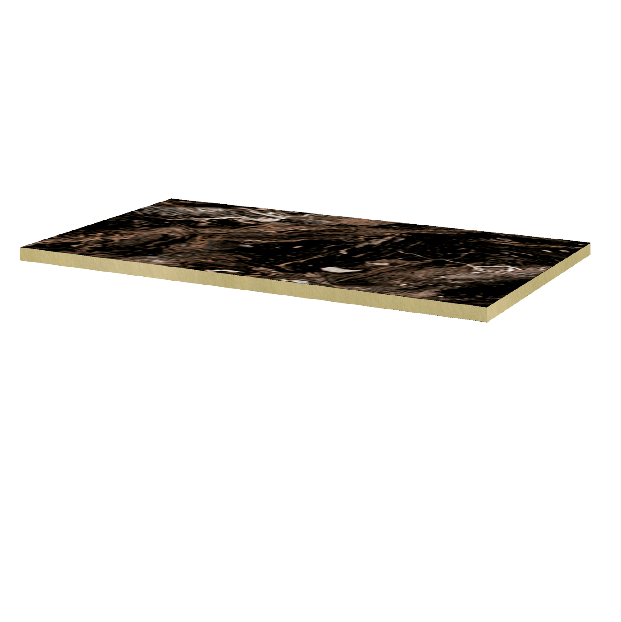 Plateau 110x70 decor marbre capuccino chants laiton