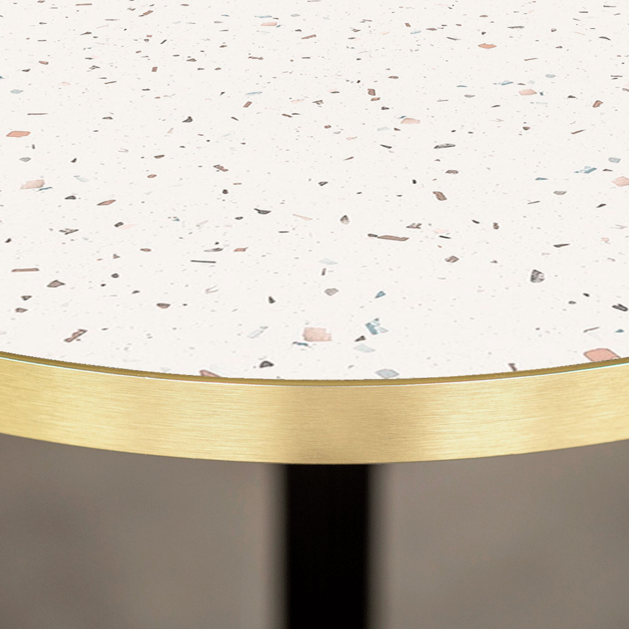 Plateau 110x70 decor terrazzo cassata chants laiton