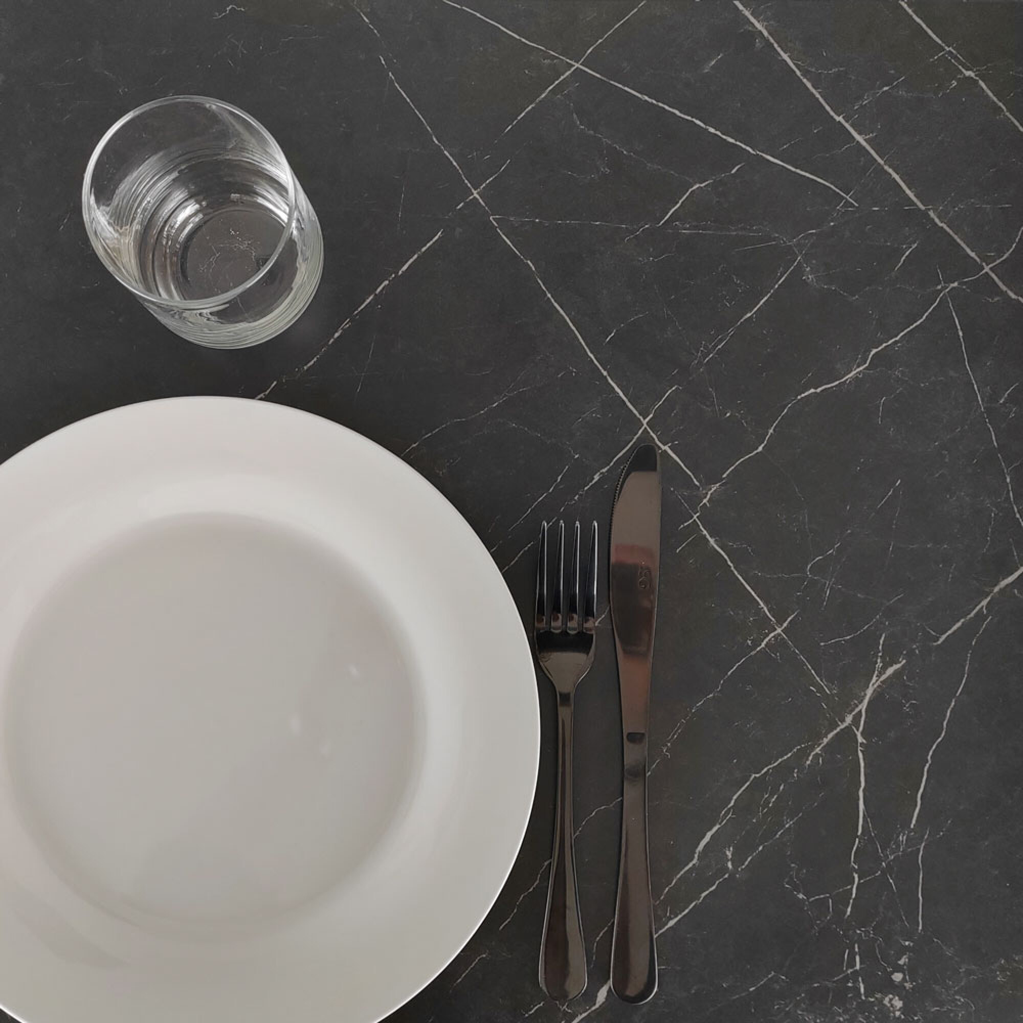 Plateau 160x80 decor marbre noir