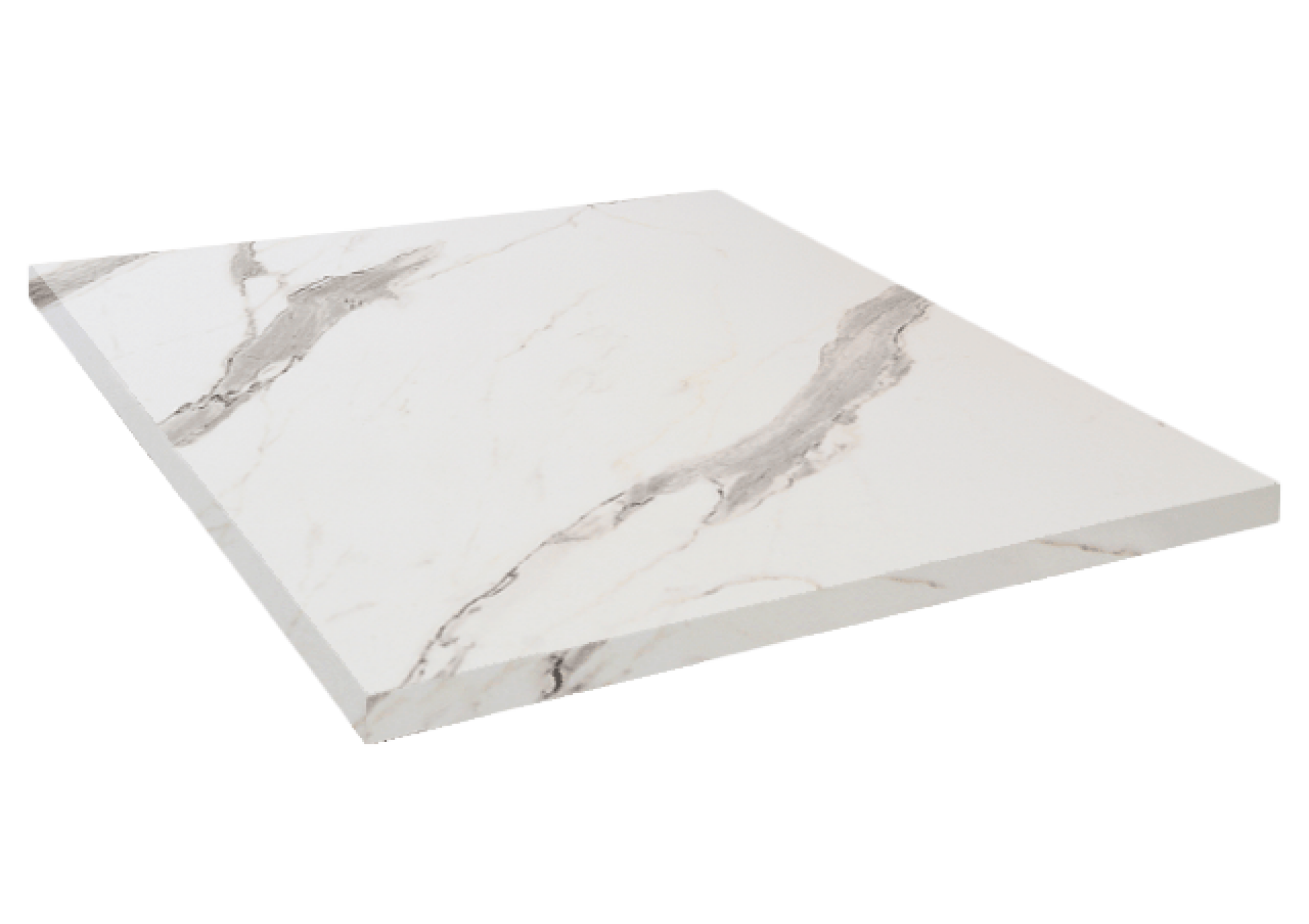 Plateau 60x60 decor marbre blanc