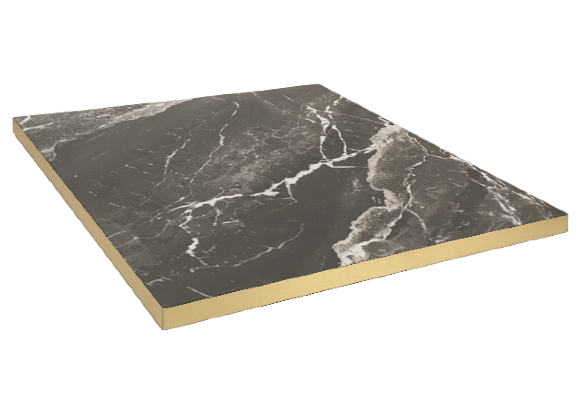 Plateau 60x60 decor marbre royal chants laiton chants laiton