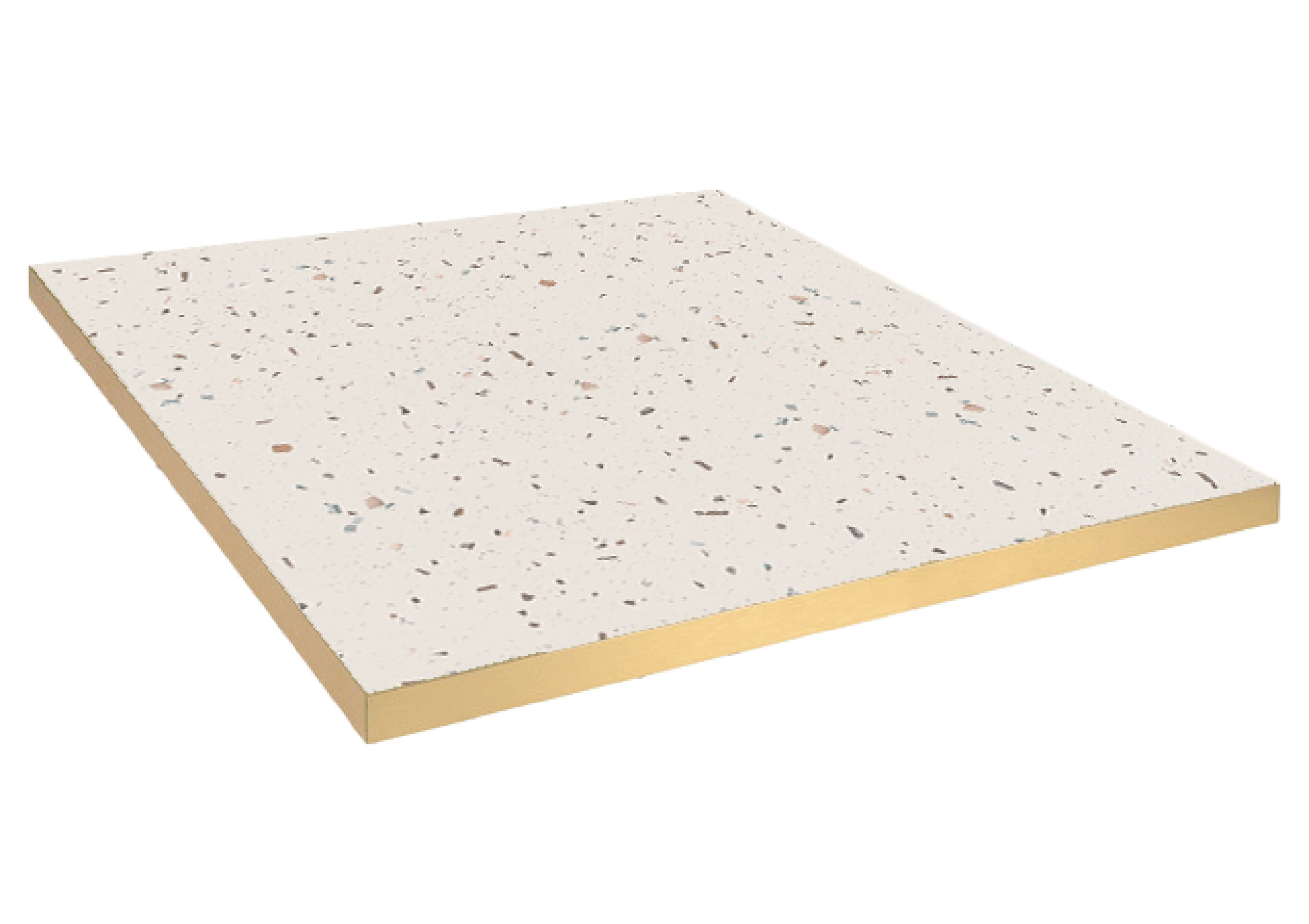 Plateau 70x70 decor terrazzo cassata chants laiton