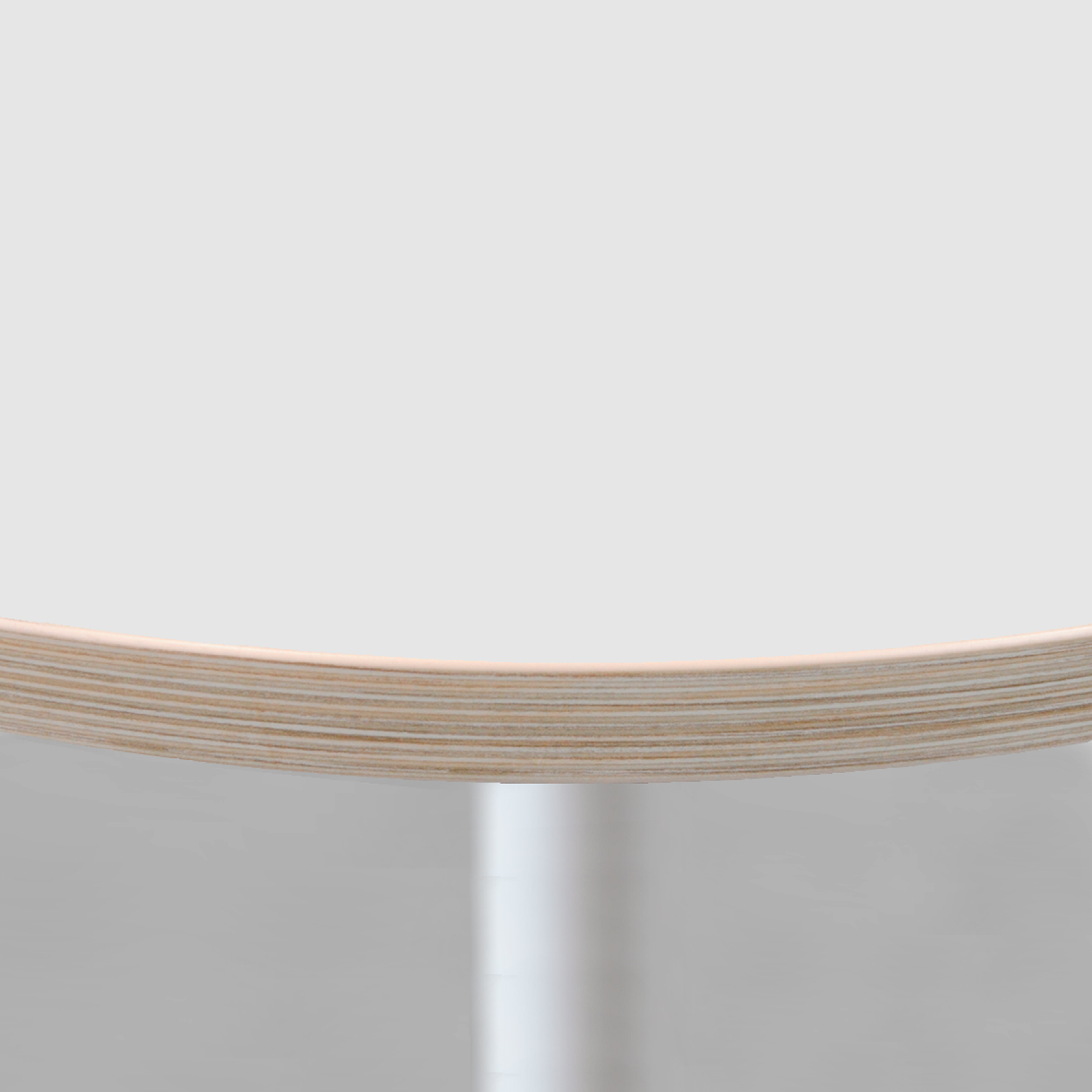 Plateau Ø120 blanc chants bois