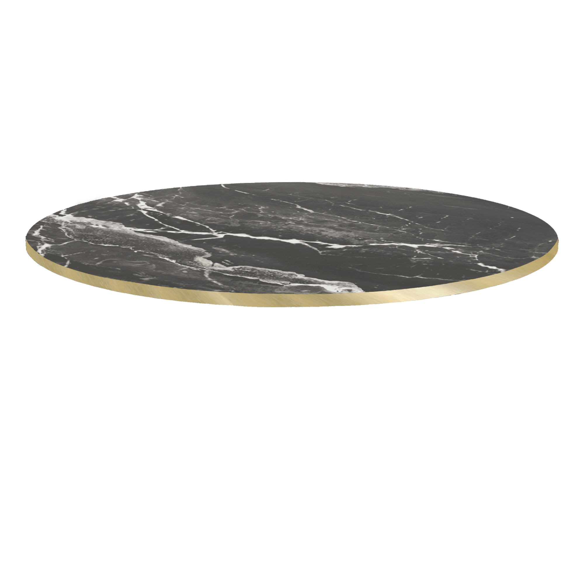 Plateau Ø70 decor marbre royal chants laiton