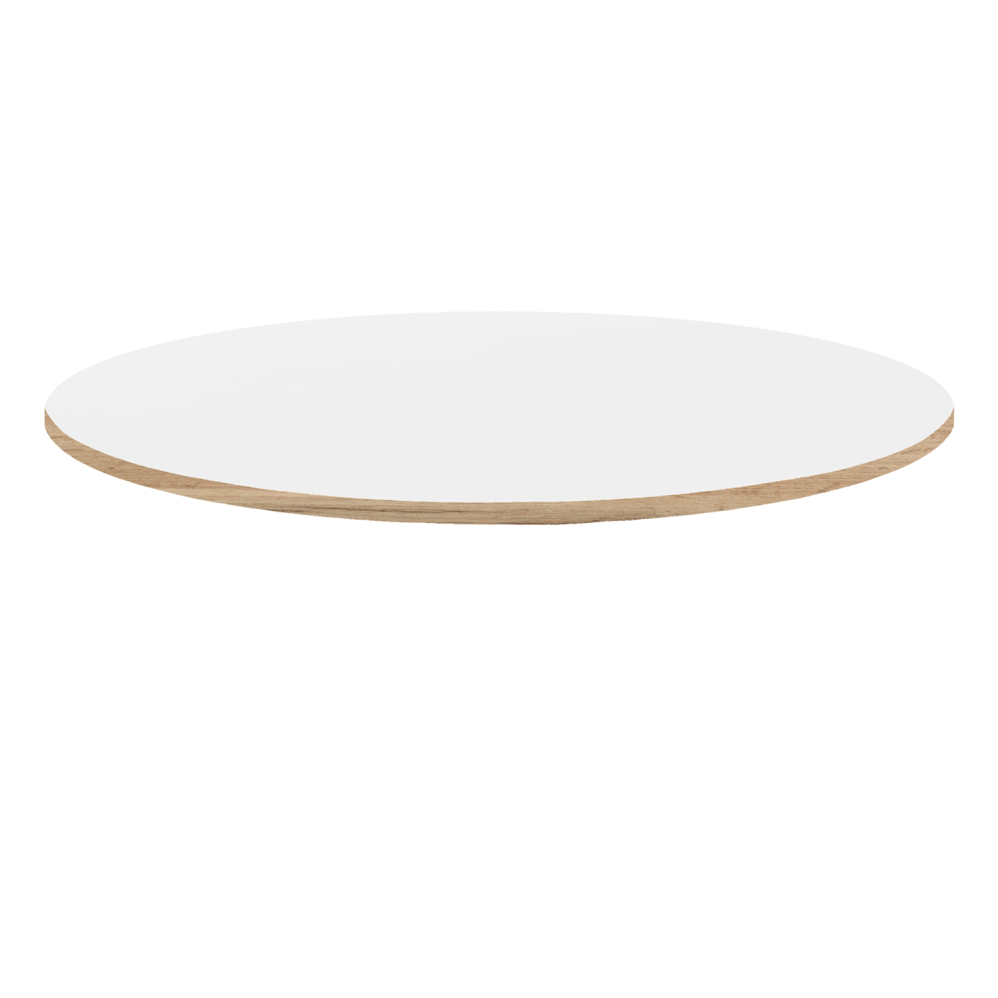 Plateau Ø80 blanc chants bois